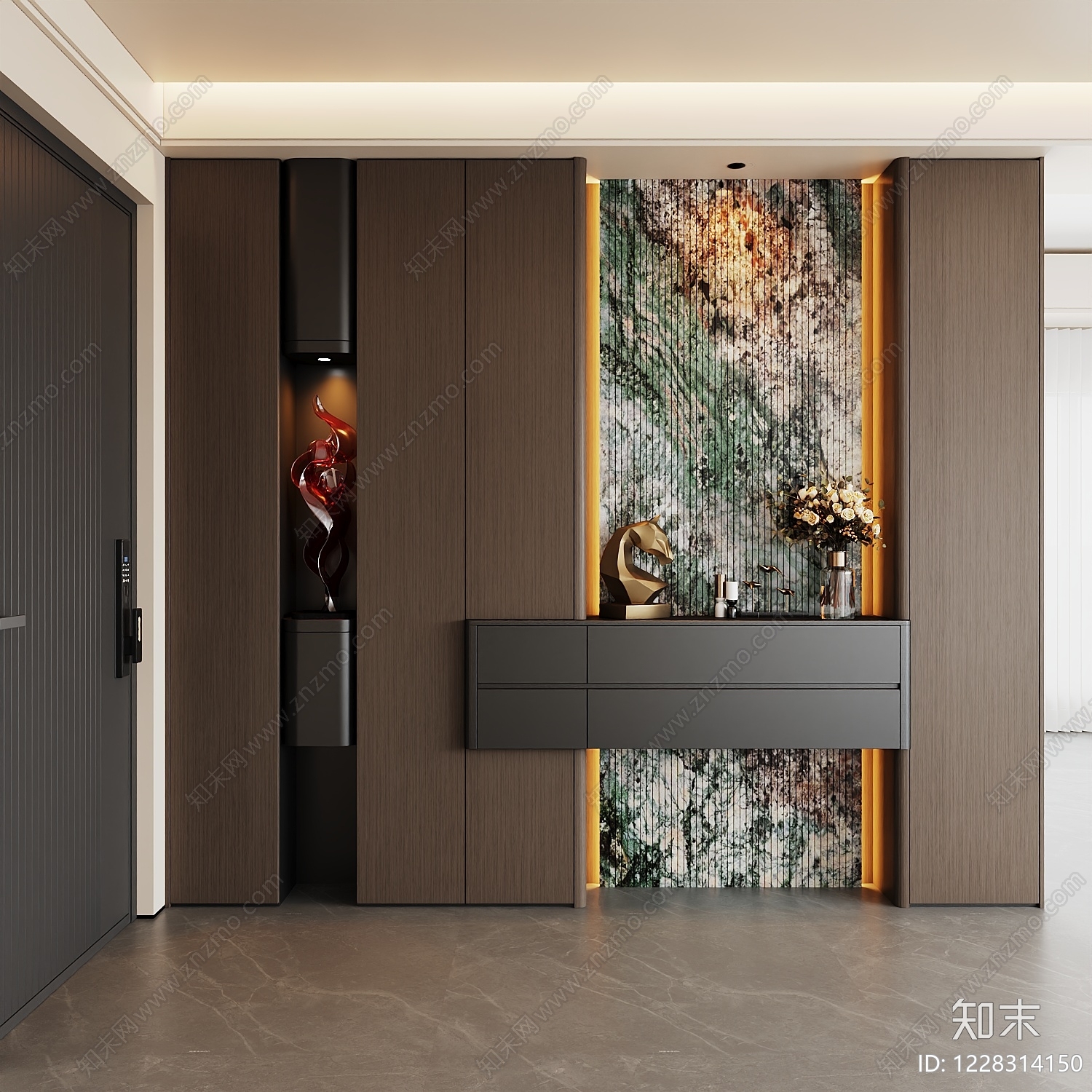 轻奢玄关3D模型下载【ID:1228314150】