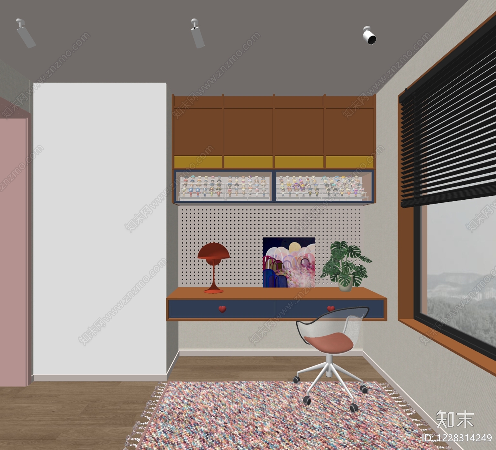 中古风儿童书房SU模型下载【ID:1228314249】