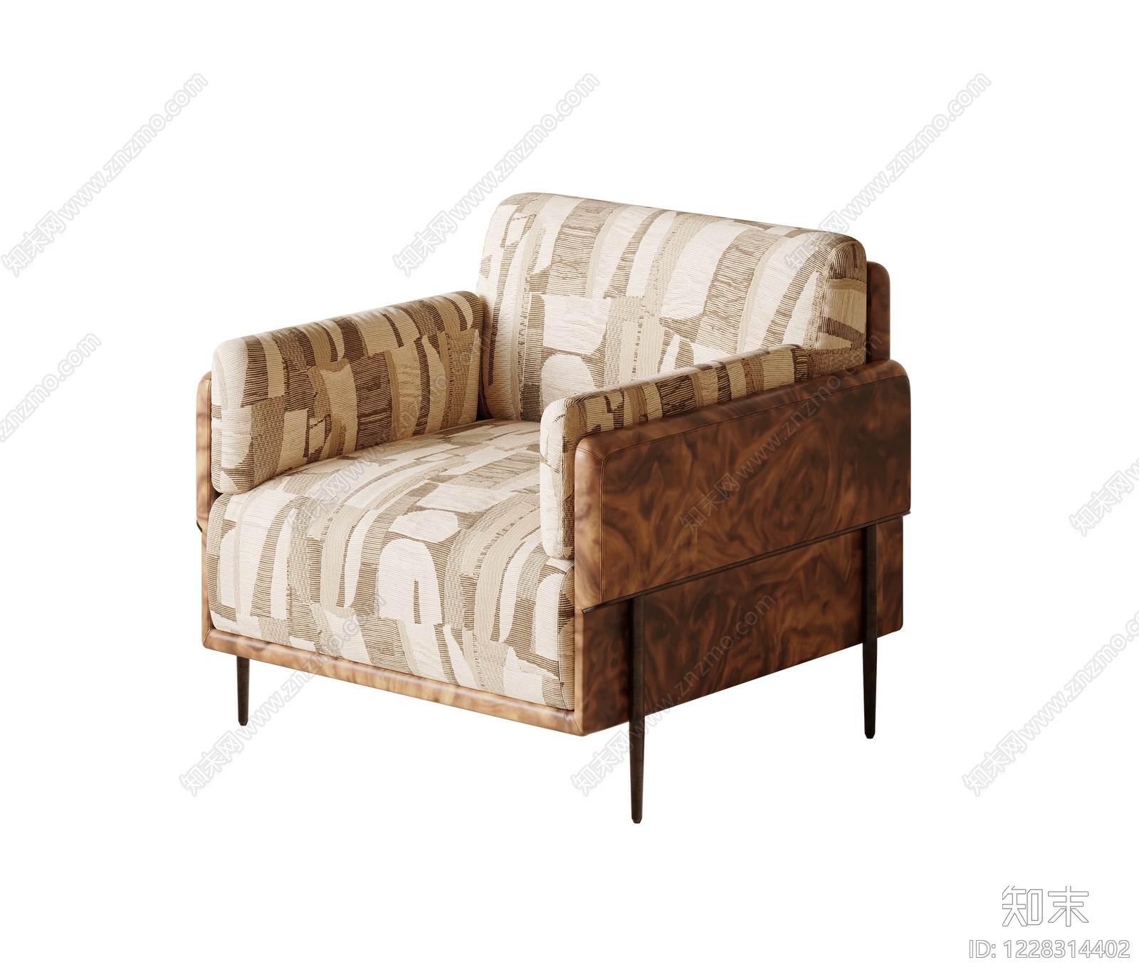 中古风单人沙发3D模型下载【ID:1228314402】