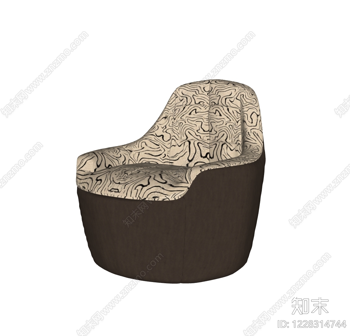 中古风单人沙发SU模型下载【ID:1228314744】
