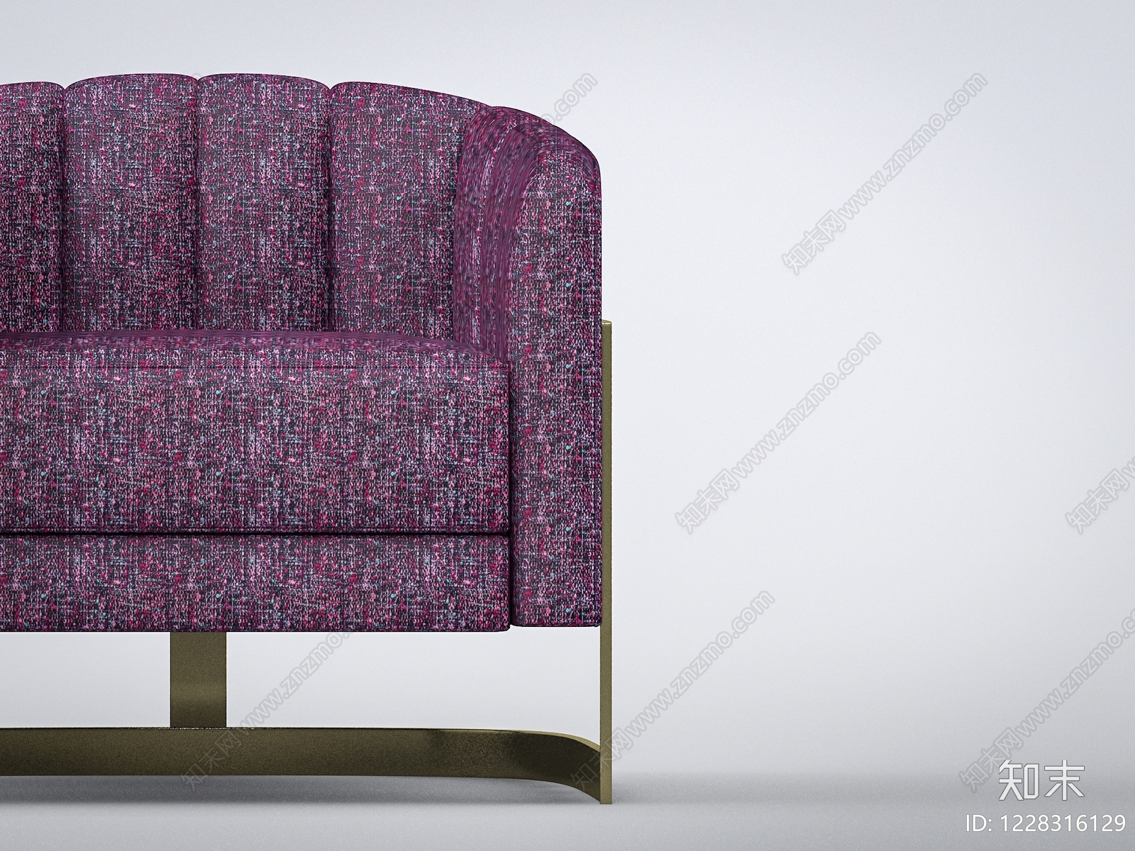 轻奢单人沙发3D模型下载【ID:1228316129】
