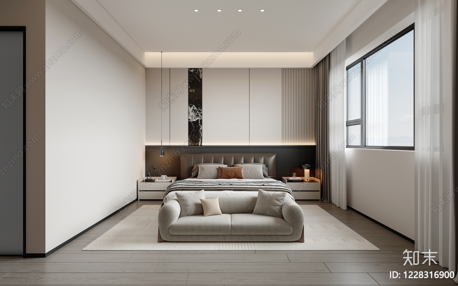 现代简约主卧3D模型下载【ID:1228316900】
