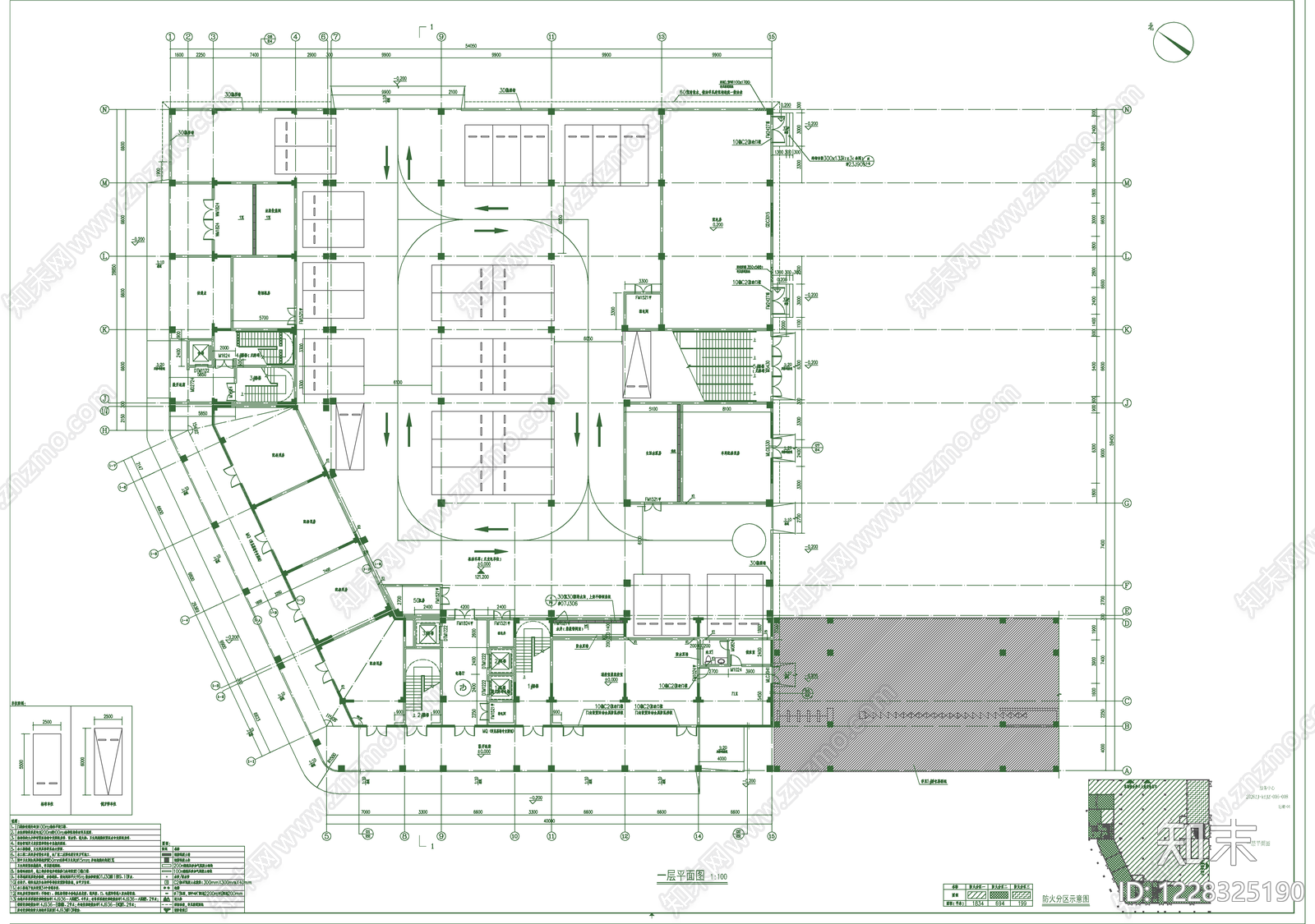 产业园建筑cad施工图下载【ID:1228325190】