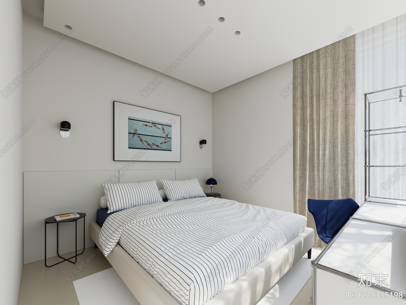 现代简约家居卧室3D模型下载【ID:1228335198】