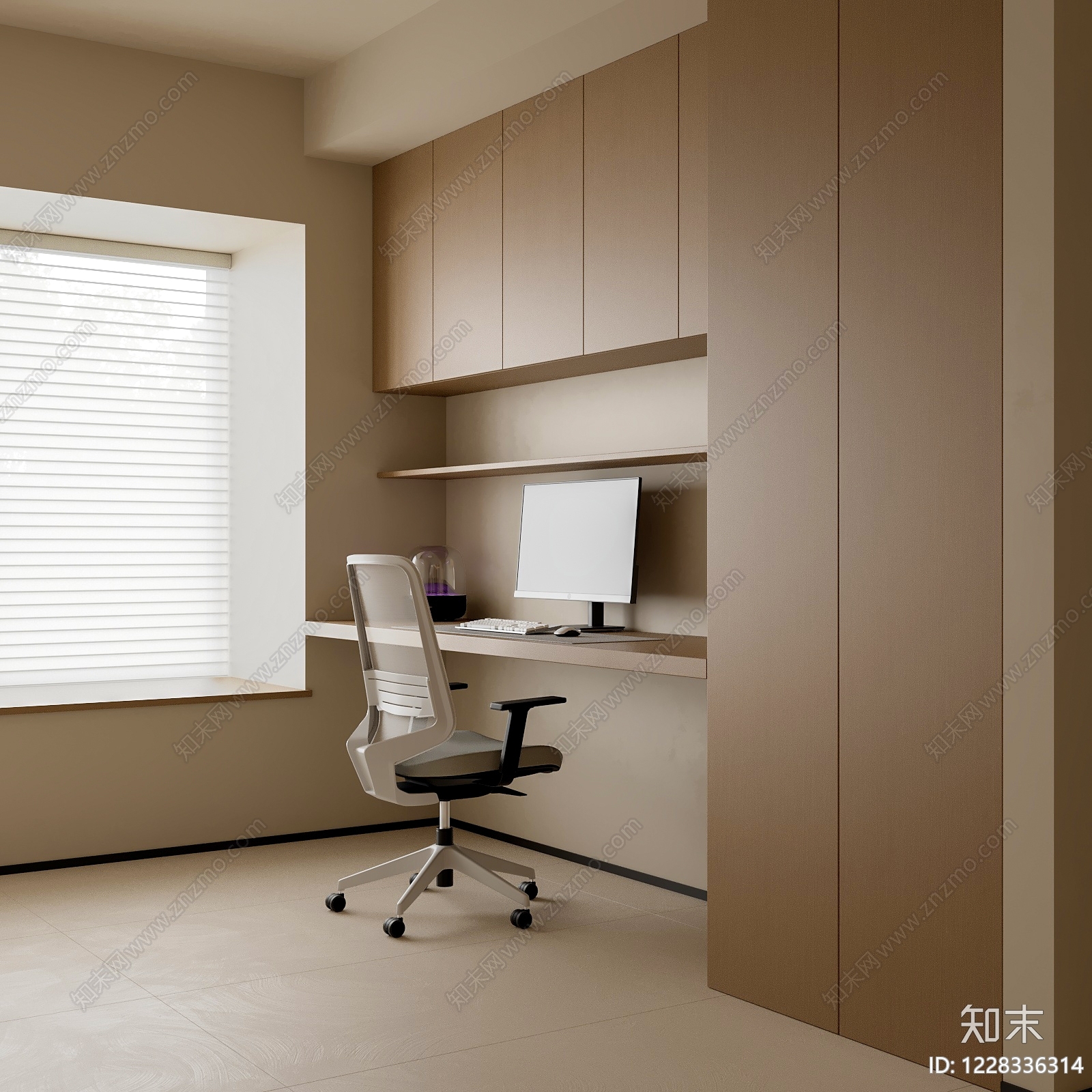 现代简约书房3D模型下载【ID:1228336314】