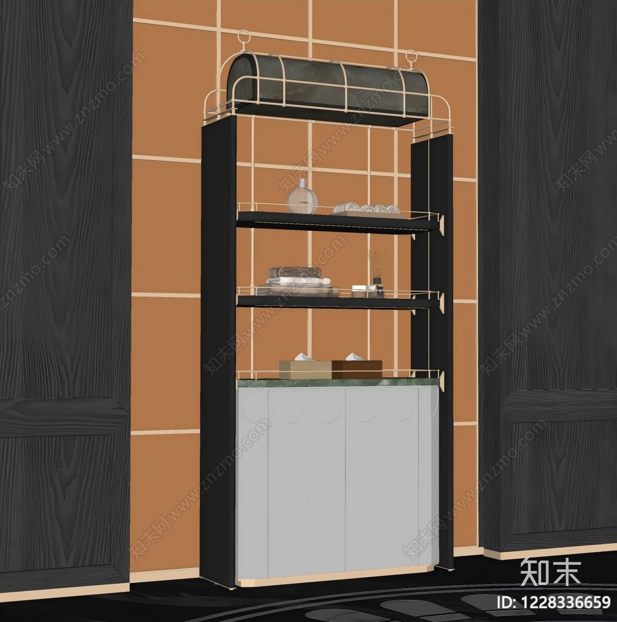 轻奢储物柜SU模型下载【ID:1228336659】
