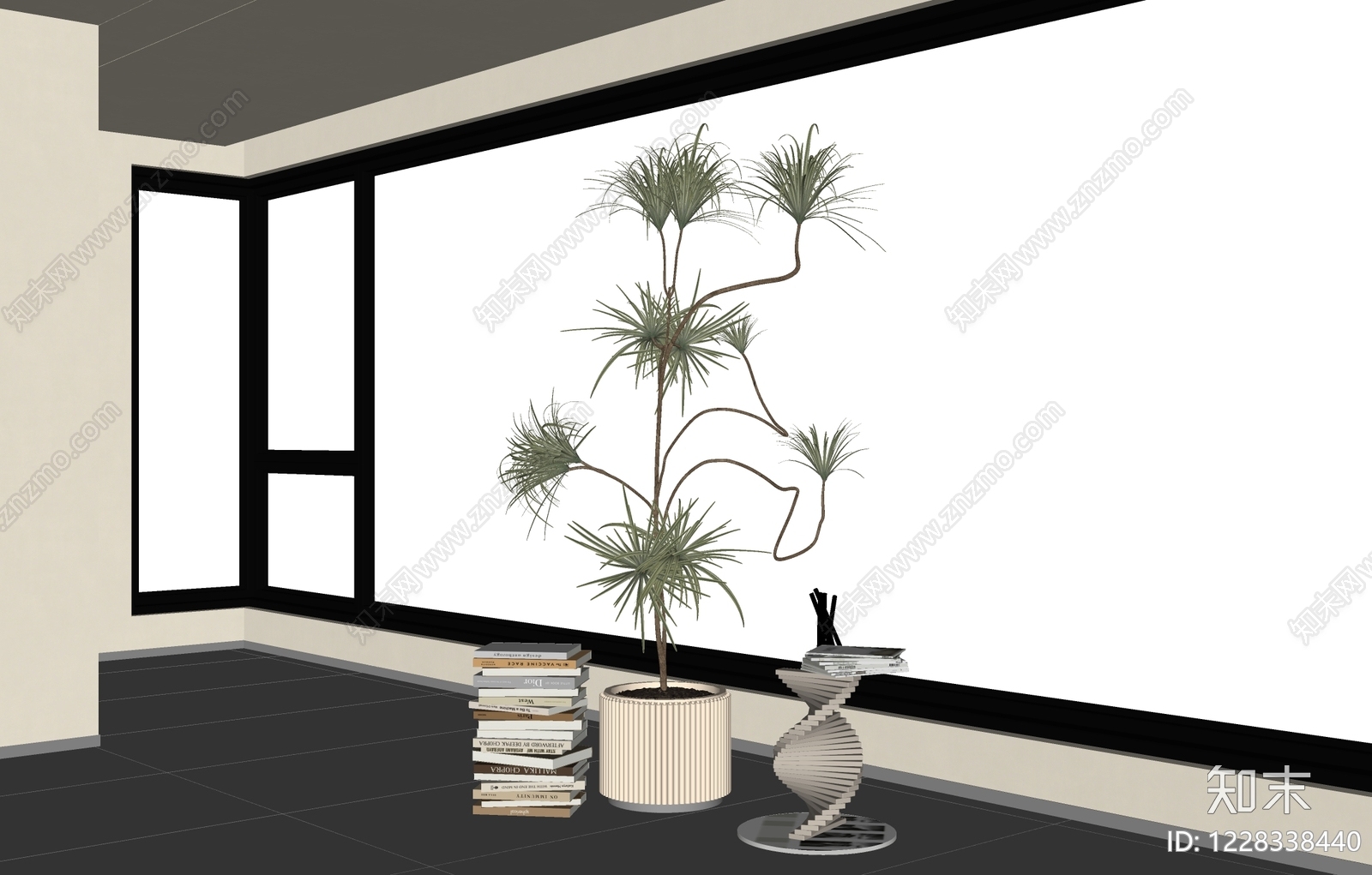 现代简约盆栽SU模型下载【ID:1228338440】
