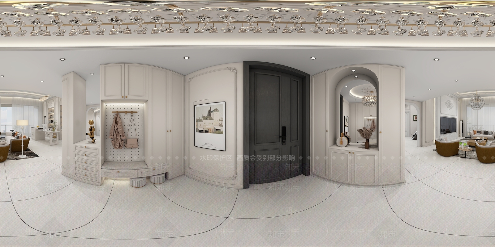法式别墅客餐厅3D模型下载【ID:1228346732】