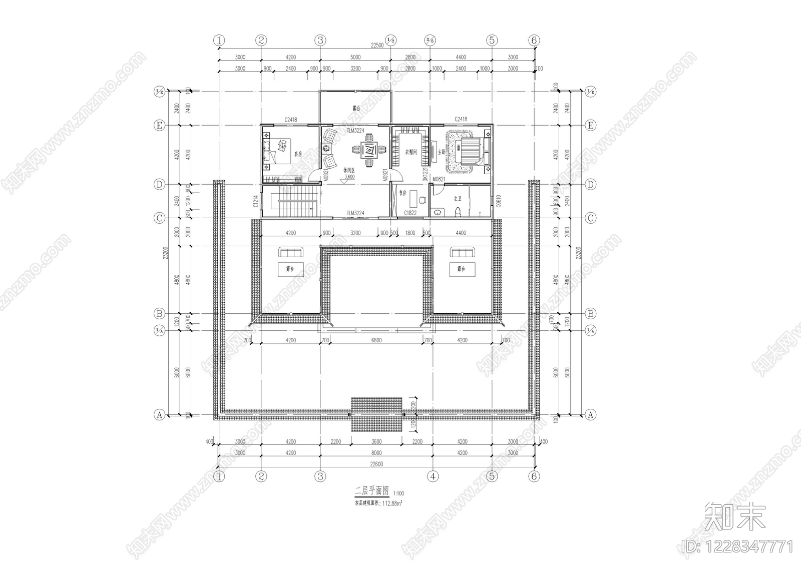 别墅建筑cad施工图下载【ID:1228347771】