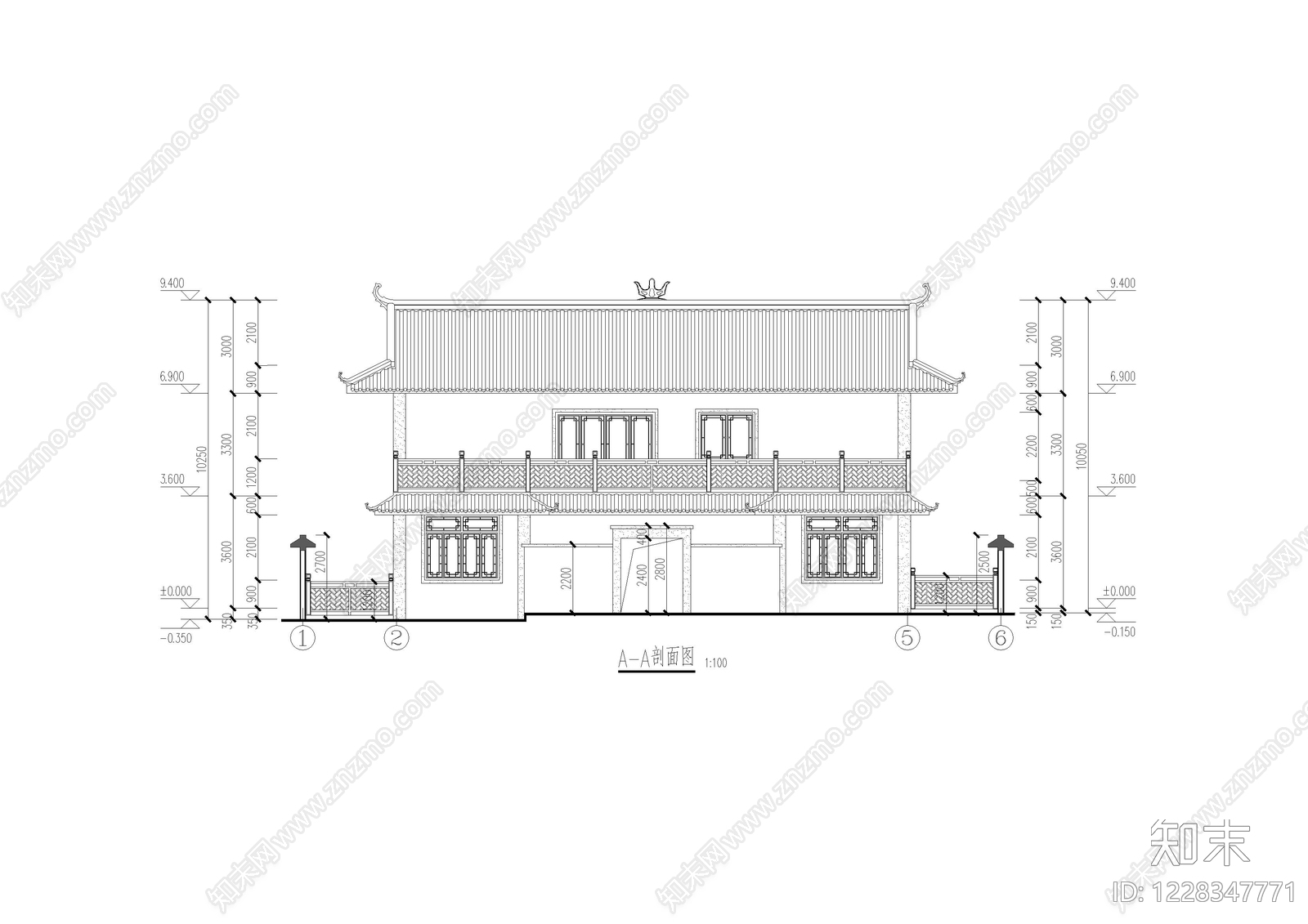 别墅建筑cad施工图下载【ID:1228347771】