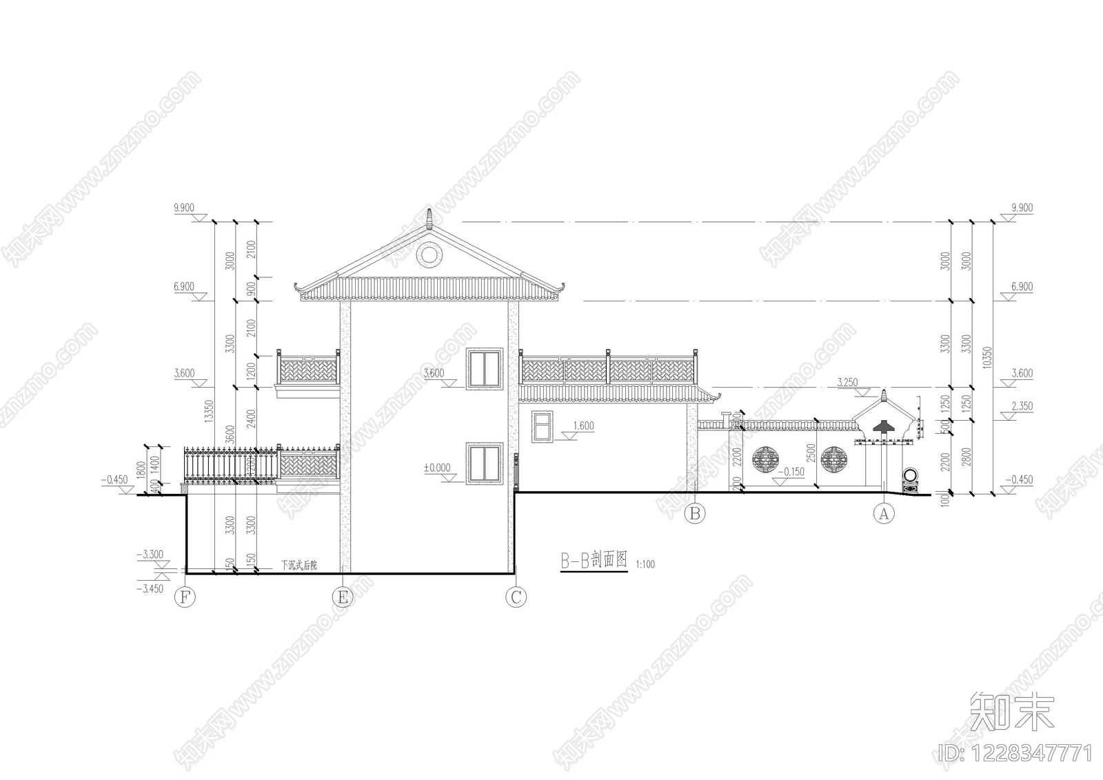 别墅建筑cad施工图下载【ID:1228347771】