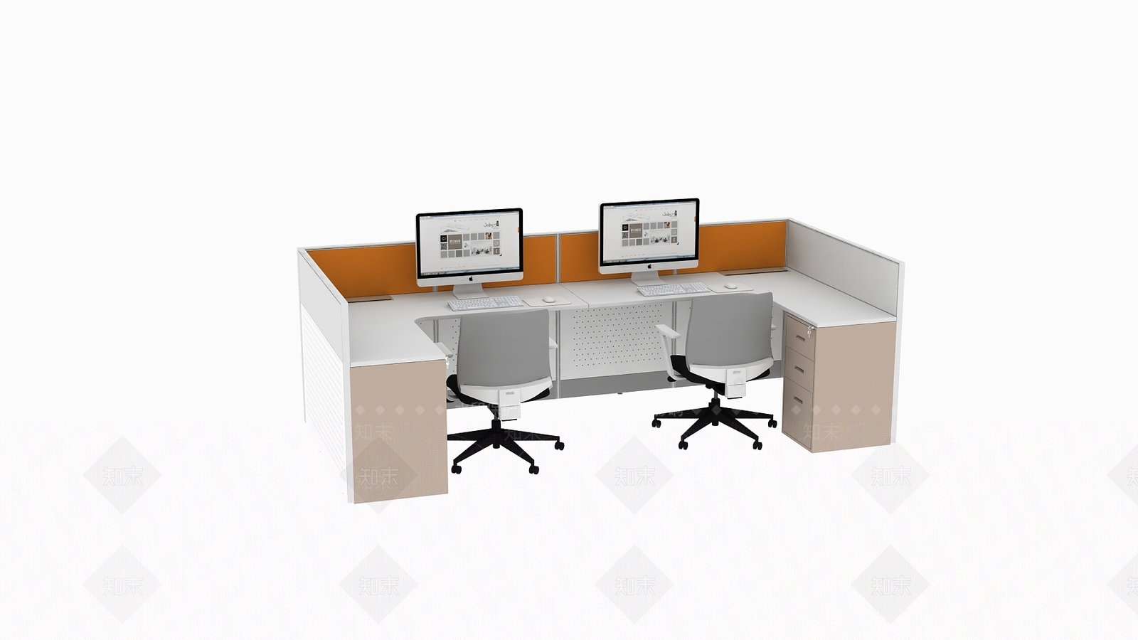 现代简约办公桌椅3D模型下载【ID:1228352842】