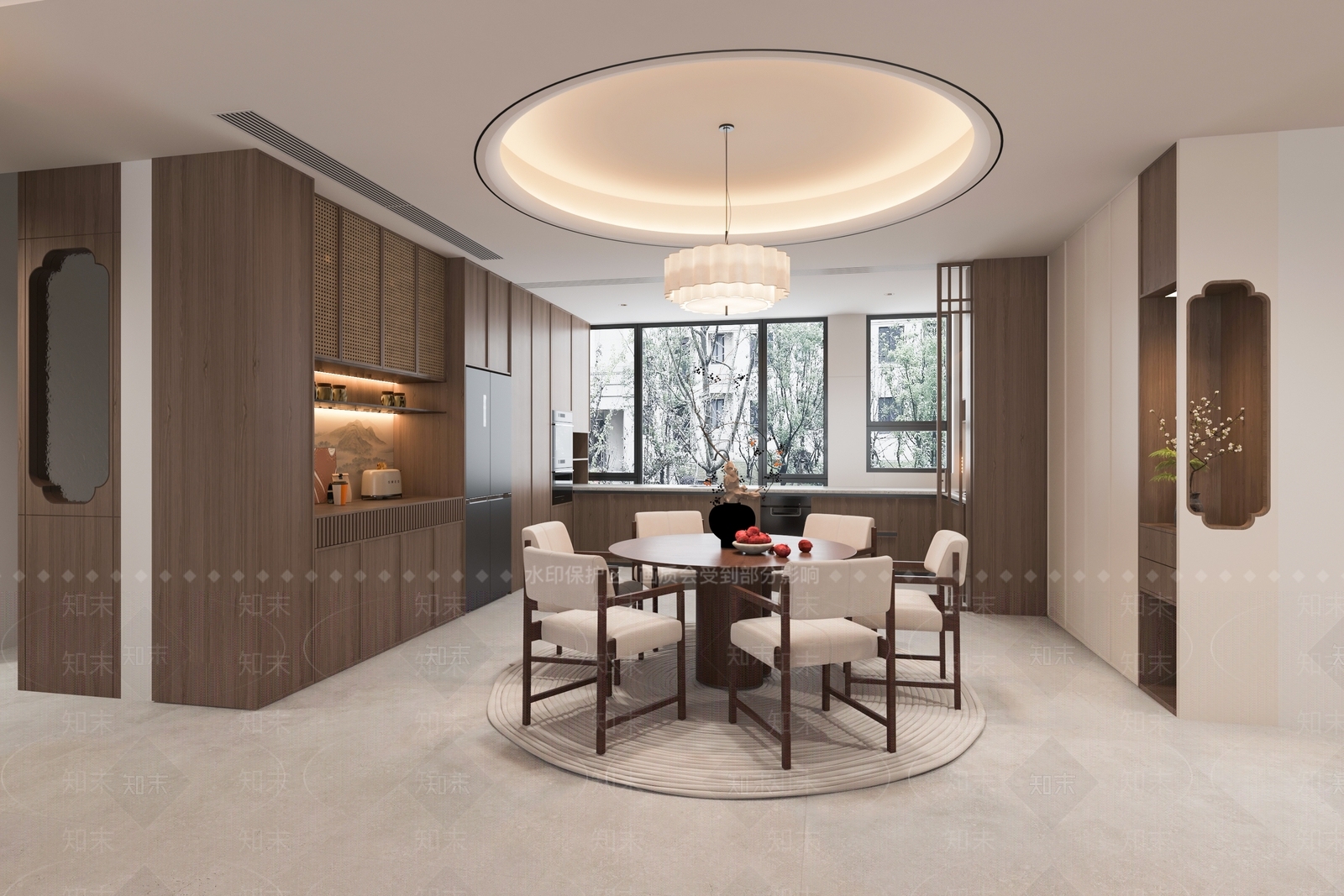 新中式宋式餐厅3D模型下载【ID:1228354055】