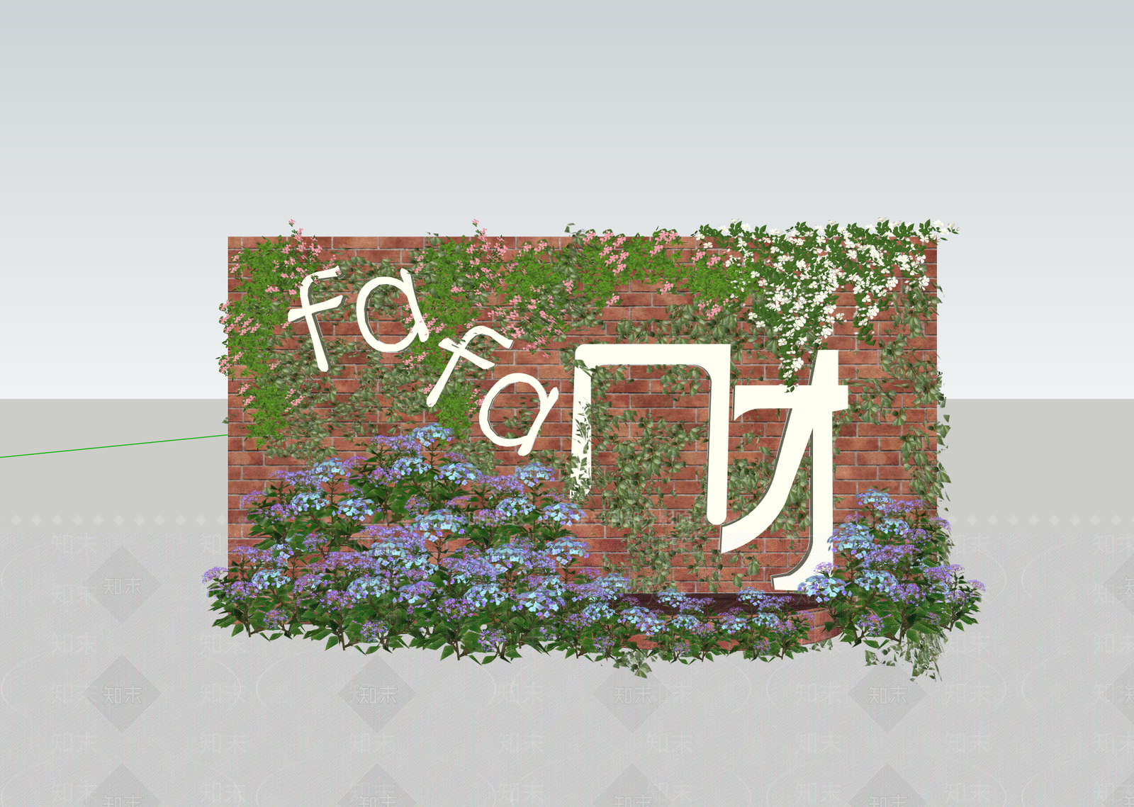 打卡墙SU模型下载【ID:1228376067】