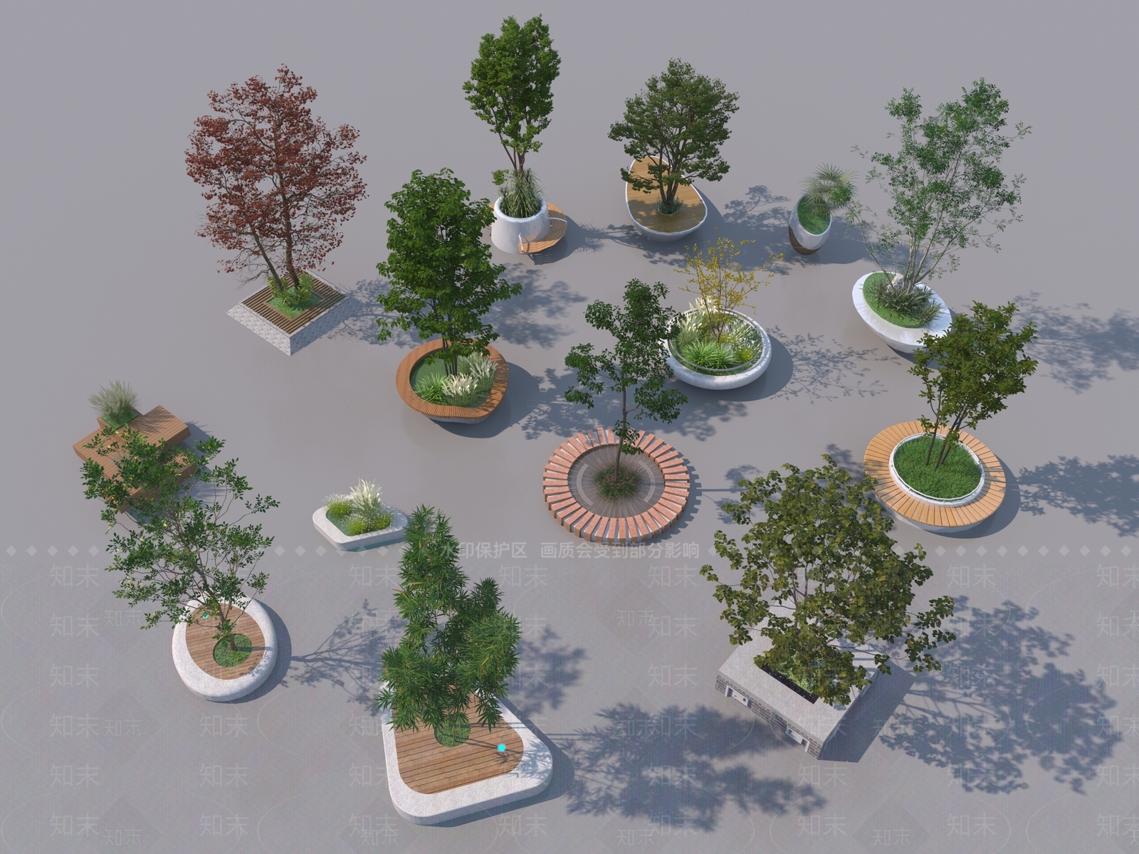 现代主义花池3D模型下载【ID:1228380332】