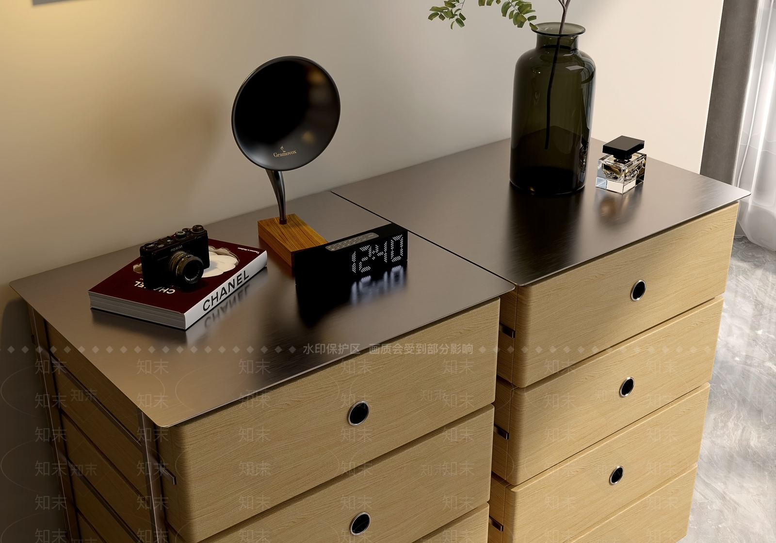 原木风斗柜SU模型下载【ID:1228388747】
