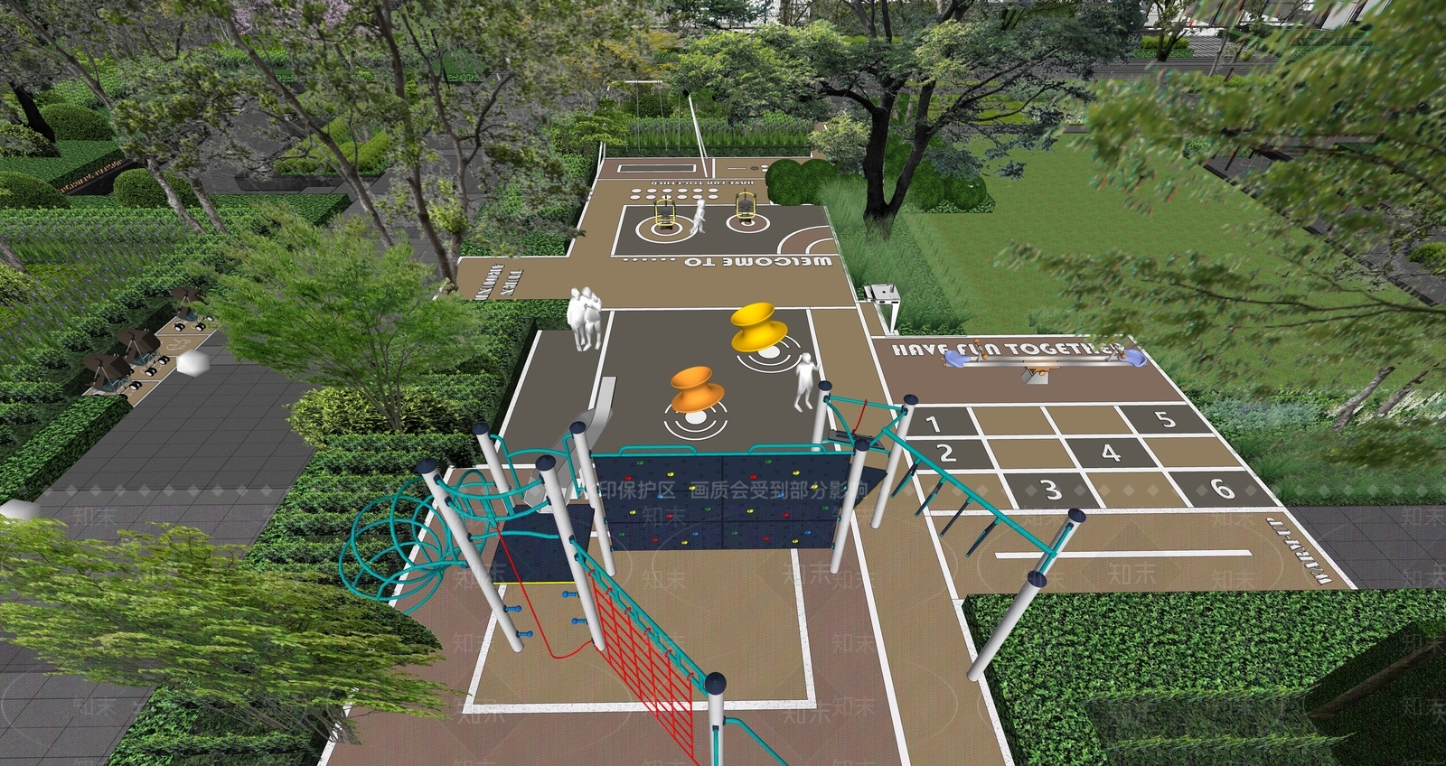 现代主义儿童游乐空间SU模型下载【ID:1228389922】