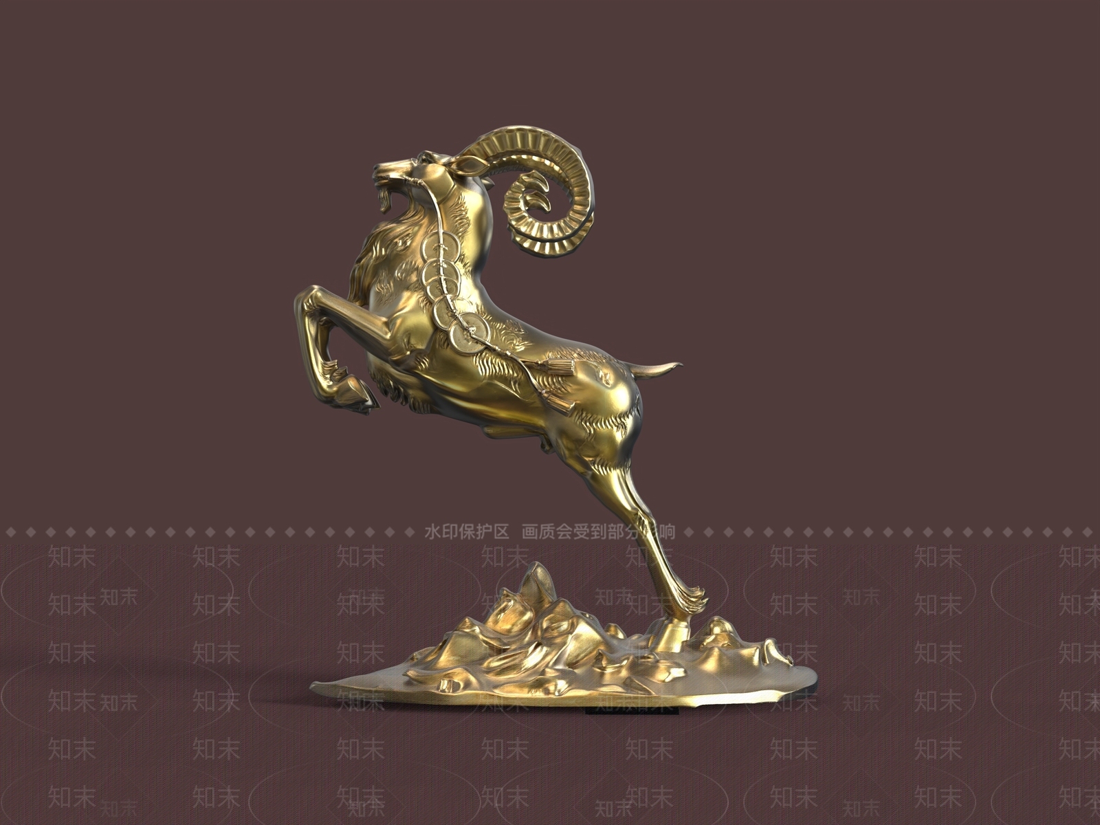 中式雕塑摆件3D模型下载【ID:1228398852】