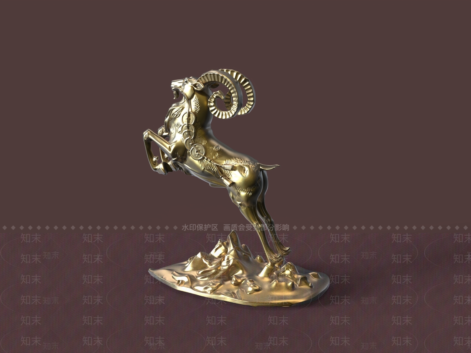 中式雕塑摆件3D模型下载【ID:1228398852】