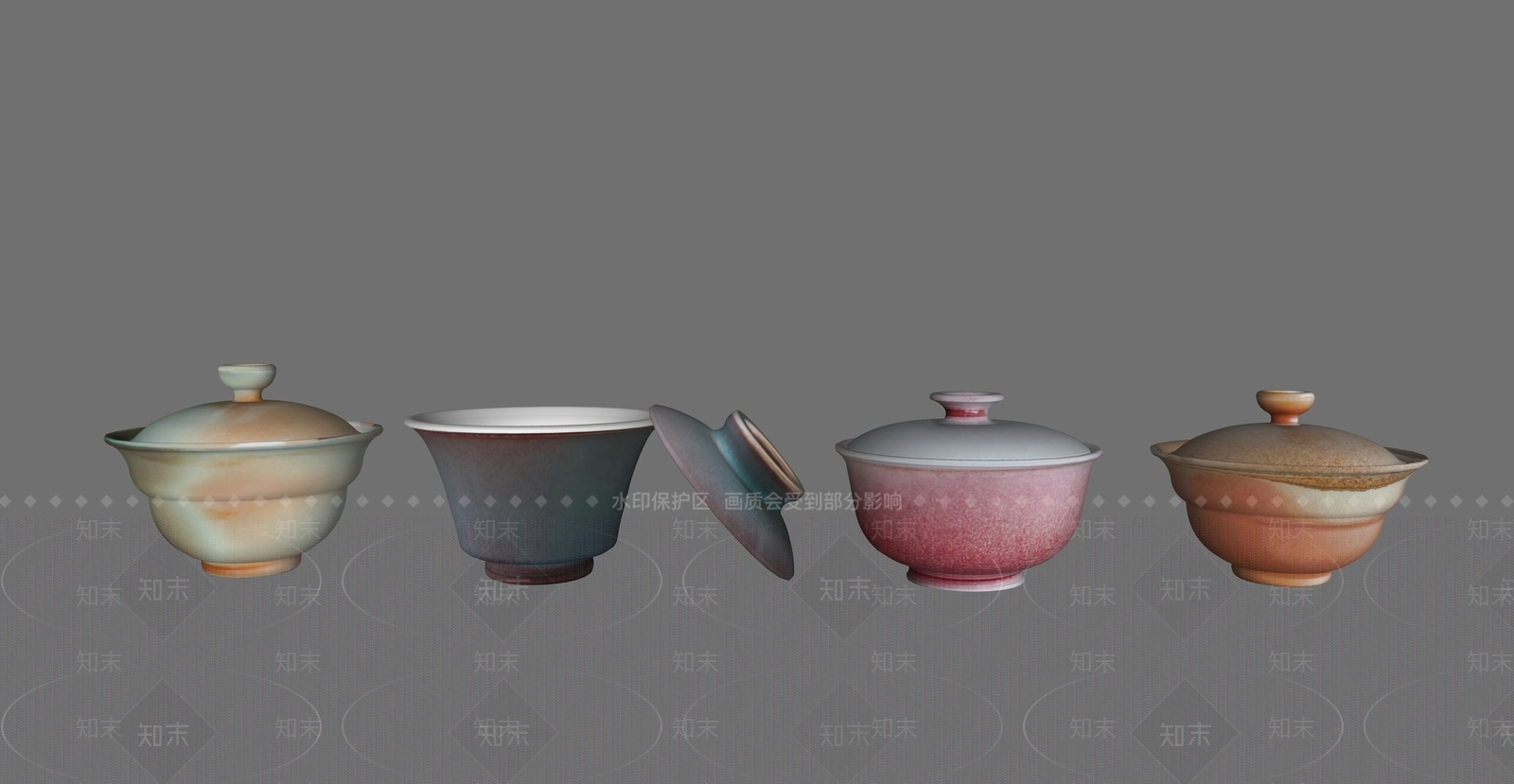 中式茶具SU模型下载【ID:1228400006】
