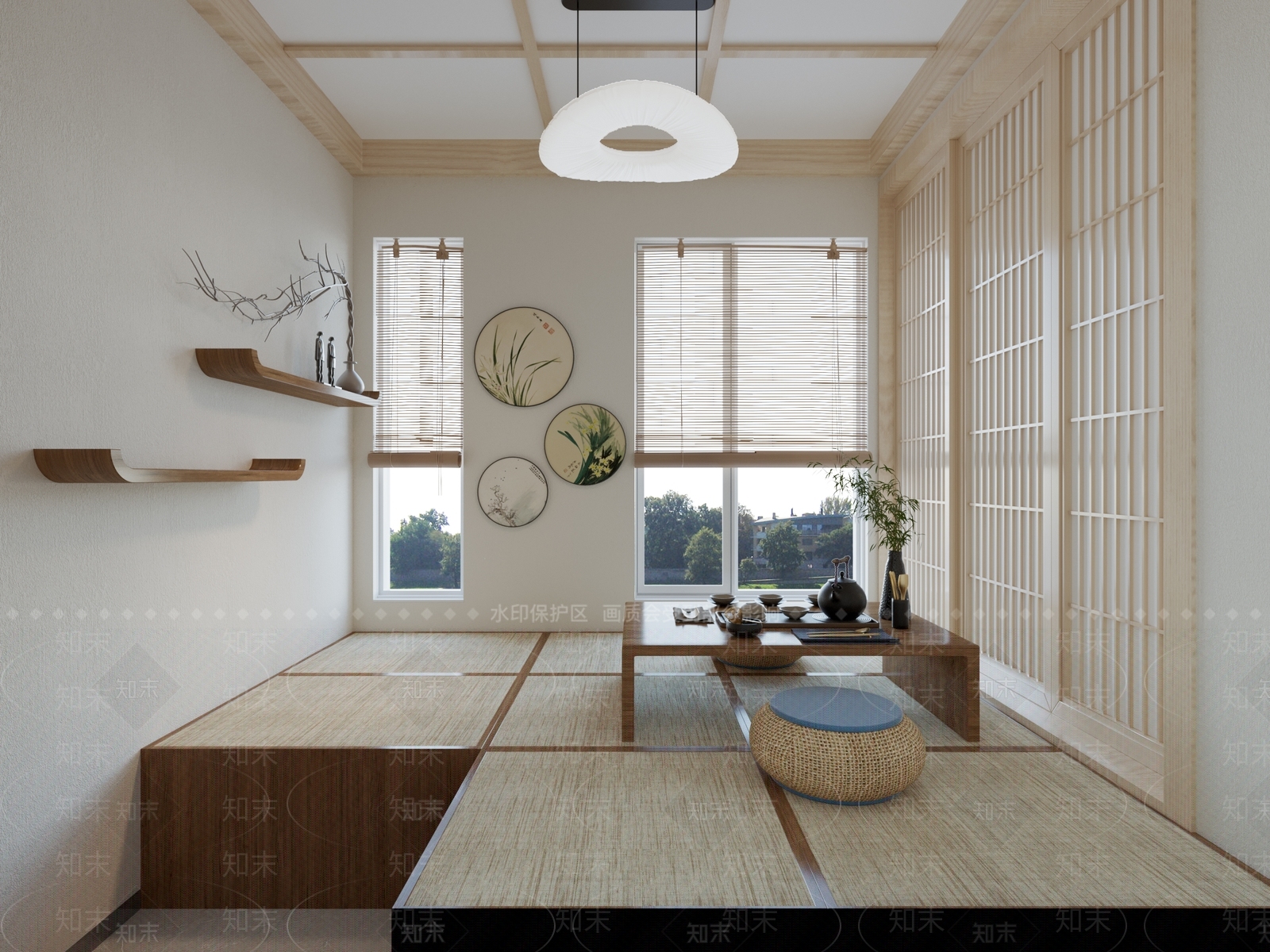新中式茶室3D模型下载【ID:1228401000】
