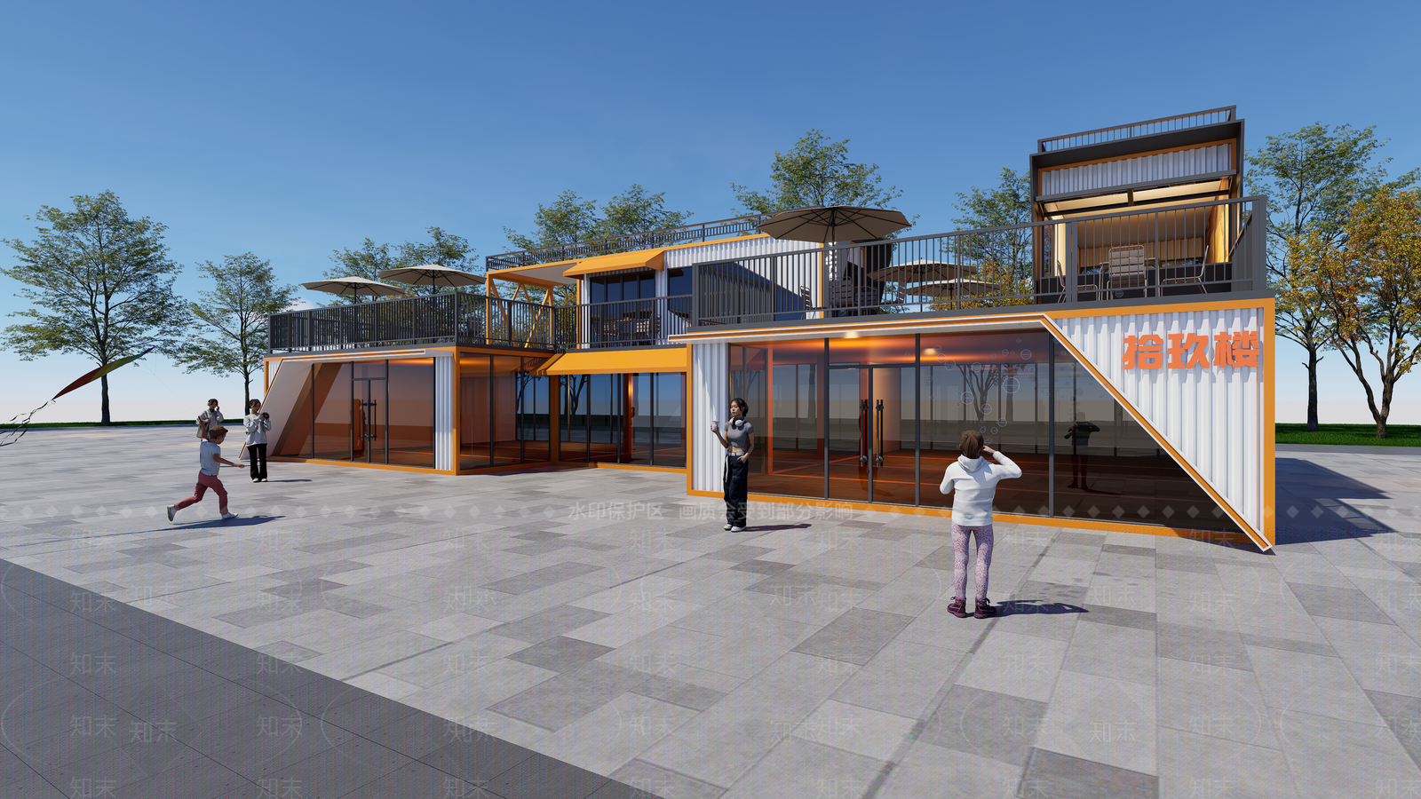 现代餐饮建筑SU模型下载【ID:1228406088】