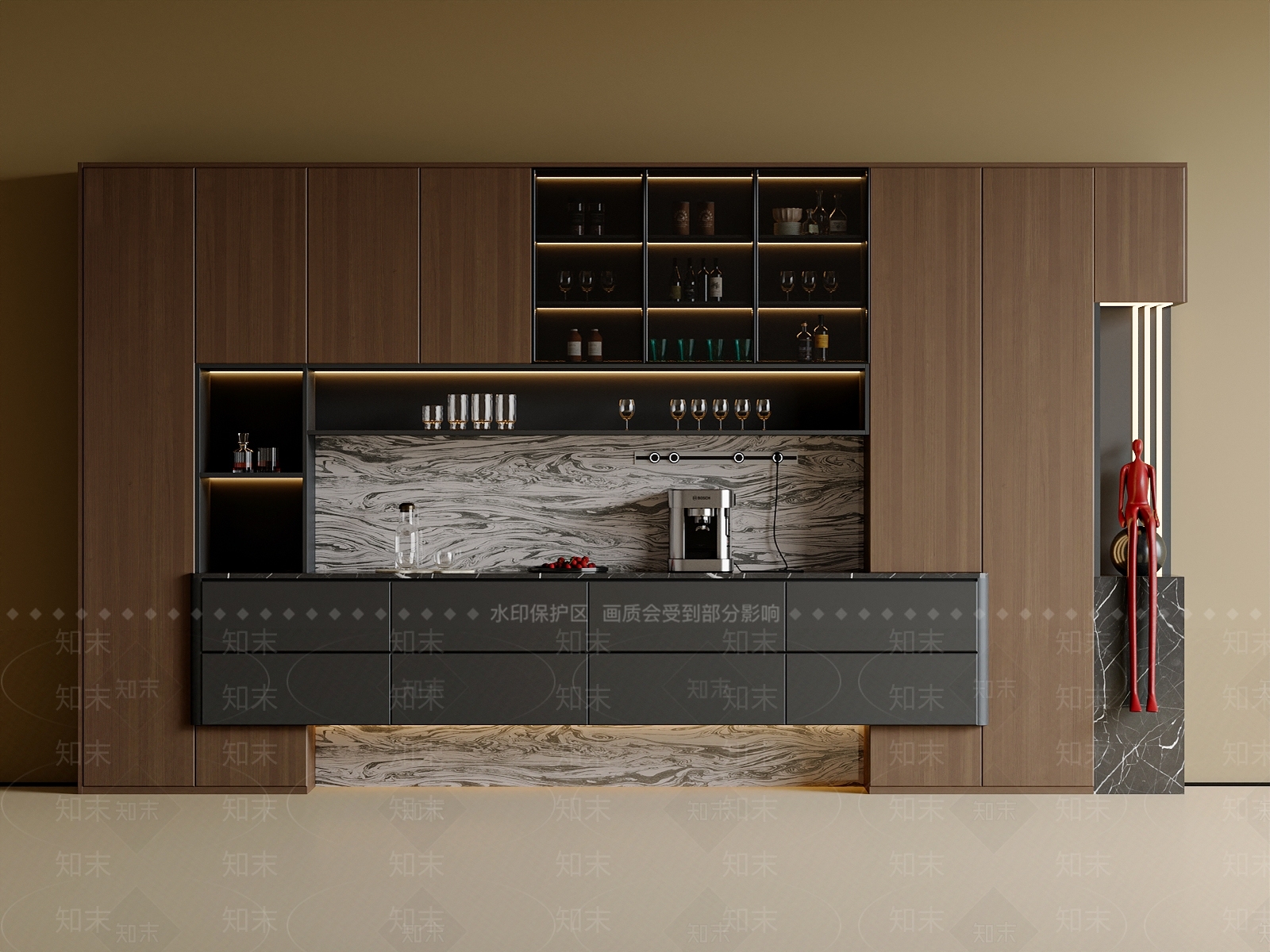 意式极简餐边柜3D模型下载【ID:1228409059】