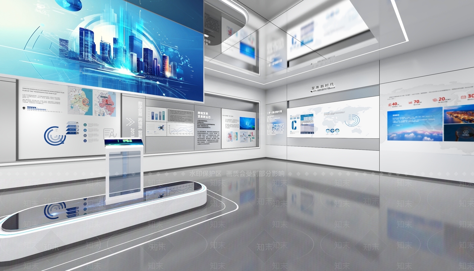 现代简约科技展厅3D模型下载【ID:1228409329】