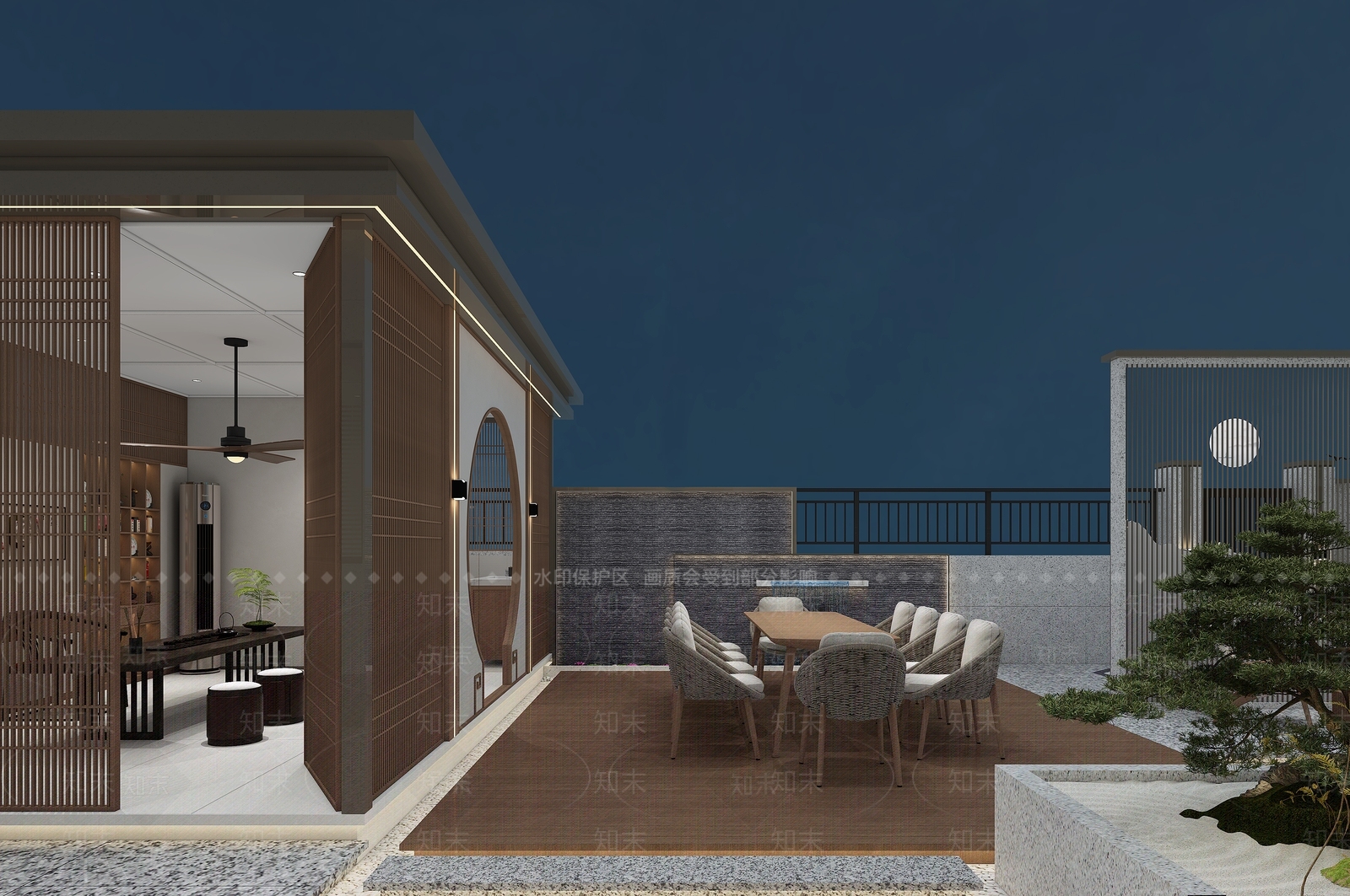 新中式庭院3D模型下载【ID:1228411619】