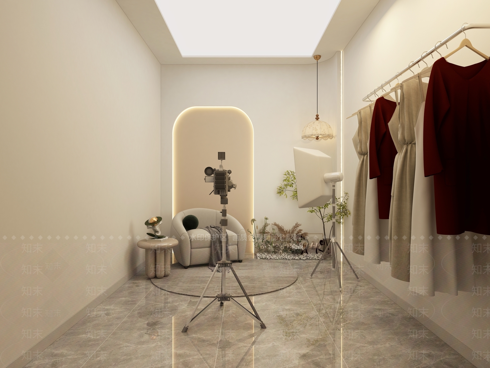 奶油风服装店3D模型下载【ID:1228414944】