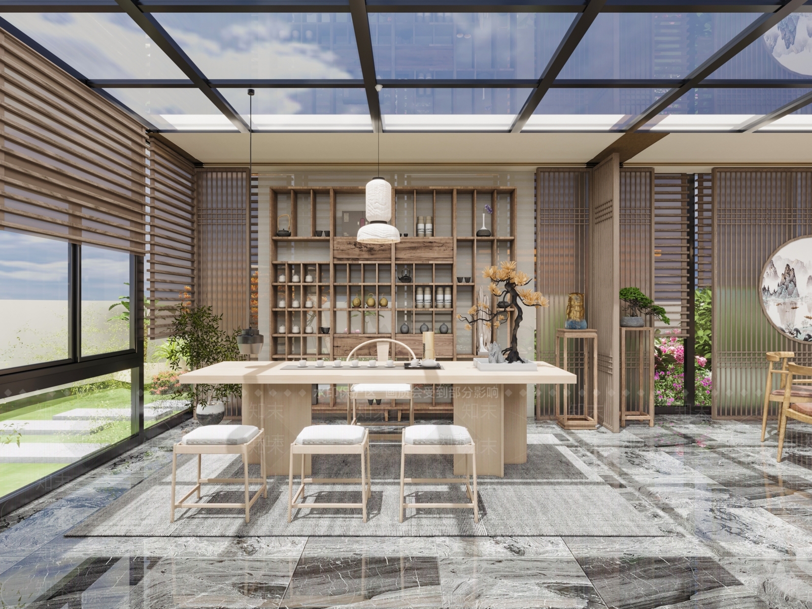 新中式茶室3D模型下载【ID:1228416735】