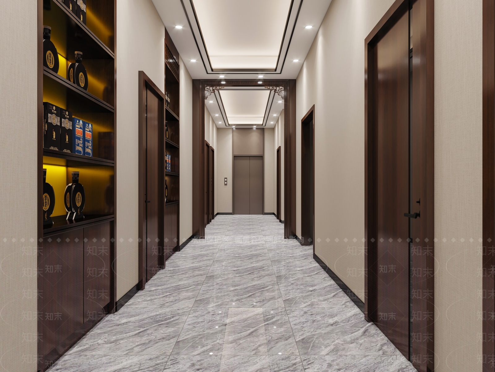新中式走廊3D模型下载【ID:1228418423】