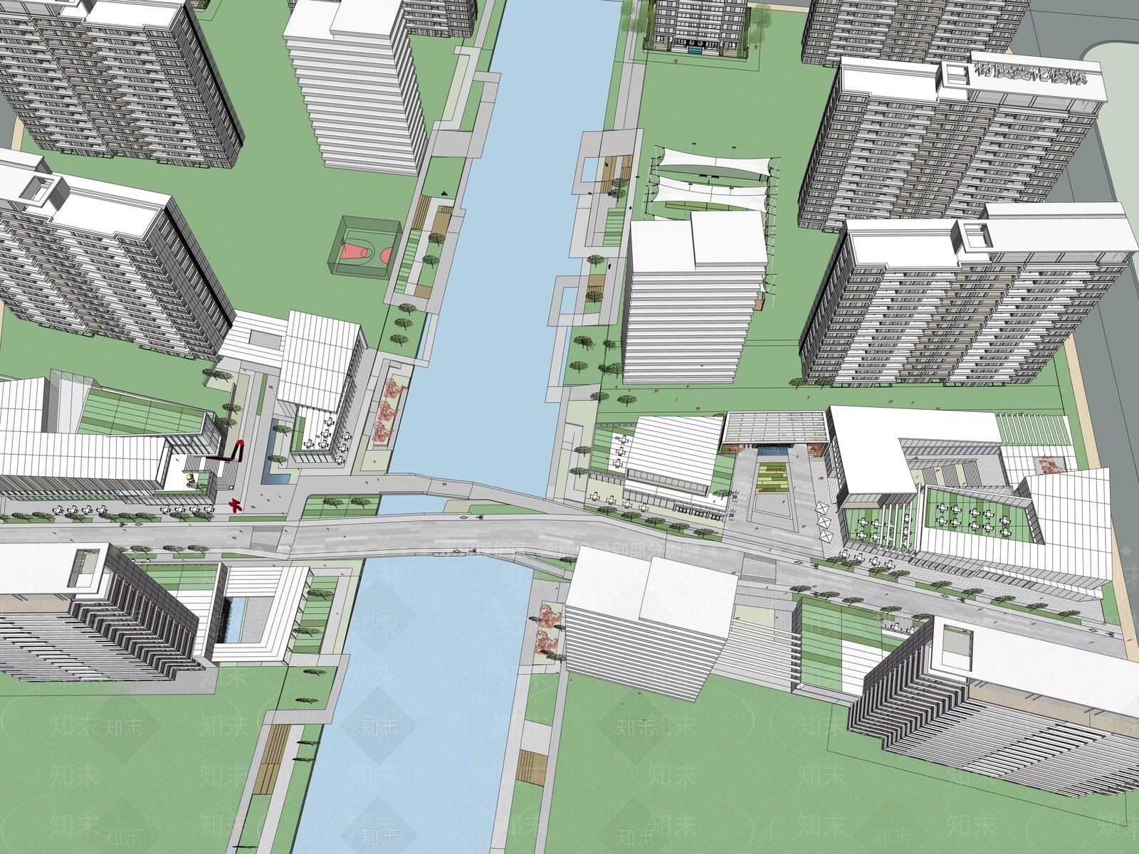 现代主义售楼处建筑SU模型下载【ID:1228429058】