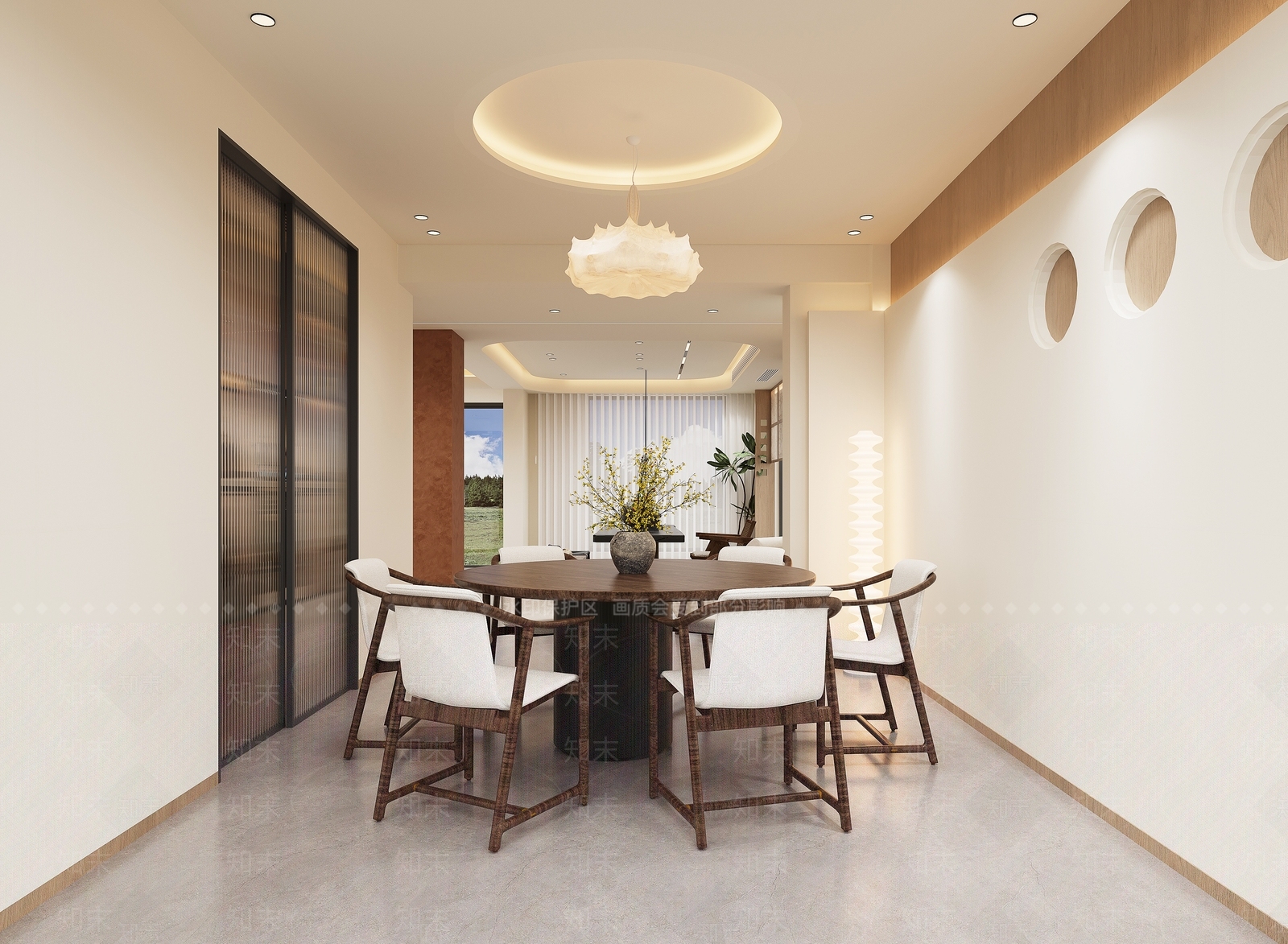 新中式民宿大厅3D模型下载【ID:1228430327】