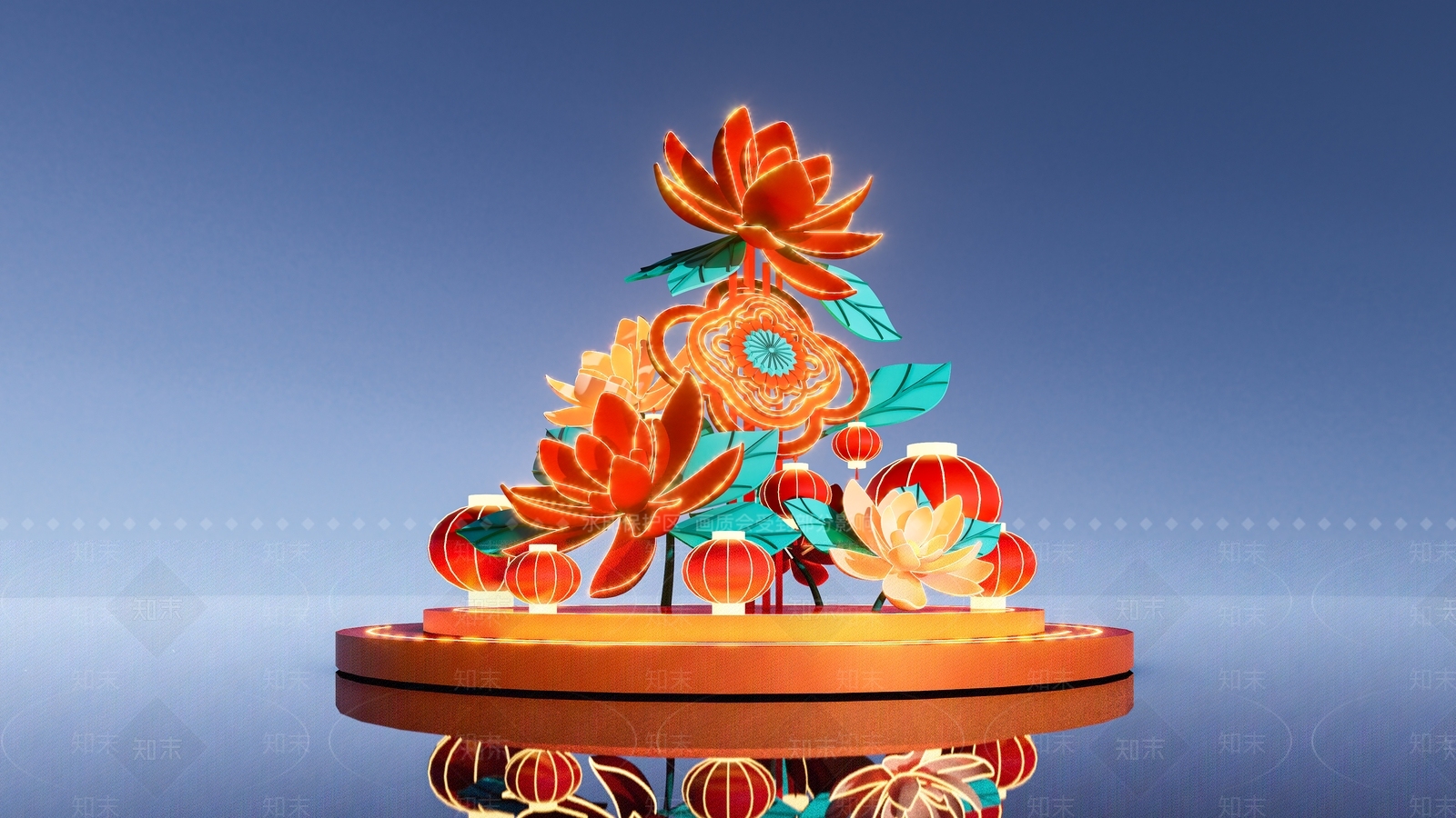 新中式文旅美陈SU模型下载【ID:1228434899】