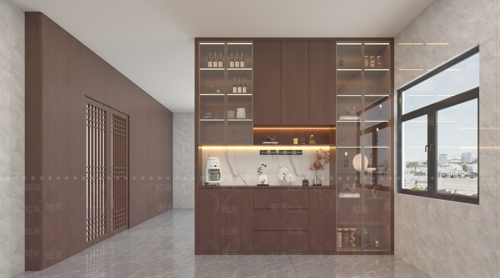 新中式宋式客餐厅3D模型下载【ID:1228443696】