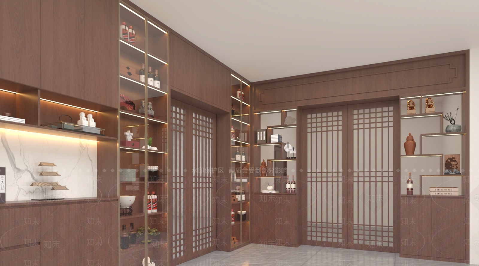 新中式宋式客餐厅3D模型下载【ID:1228443696】