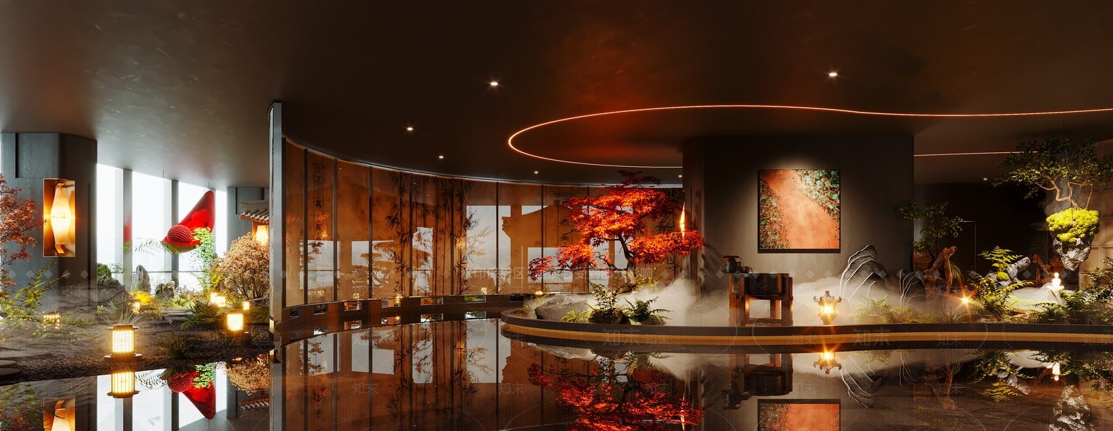新中式酒店大堂3D模型下载【ID:1228445214】