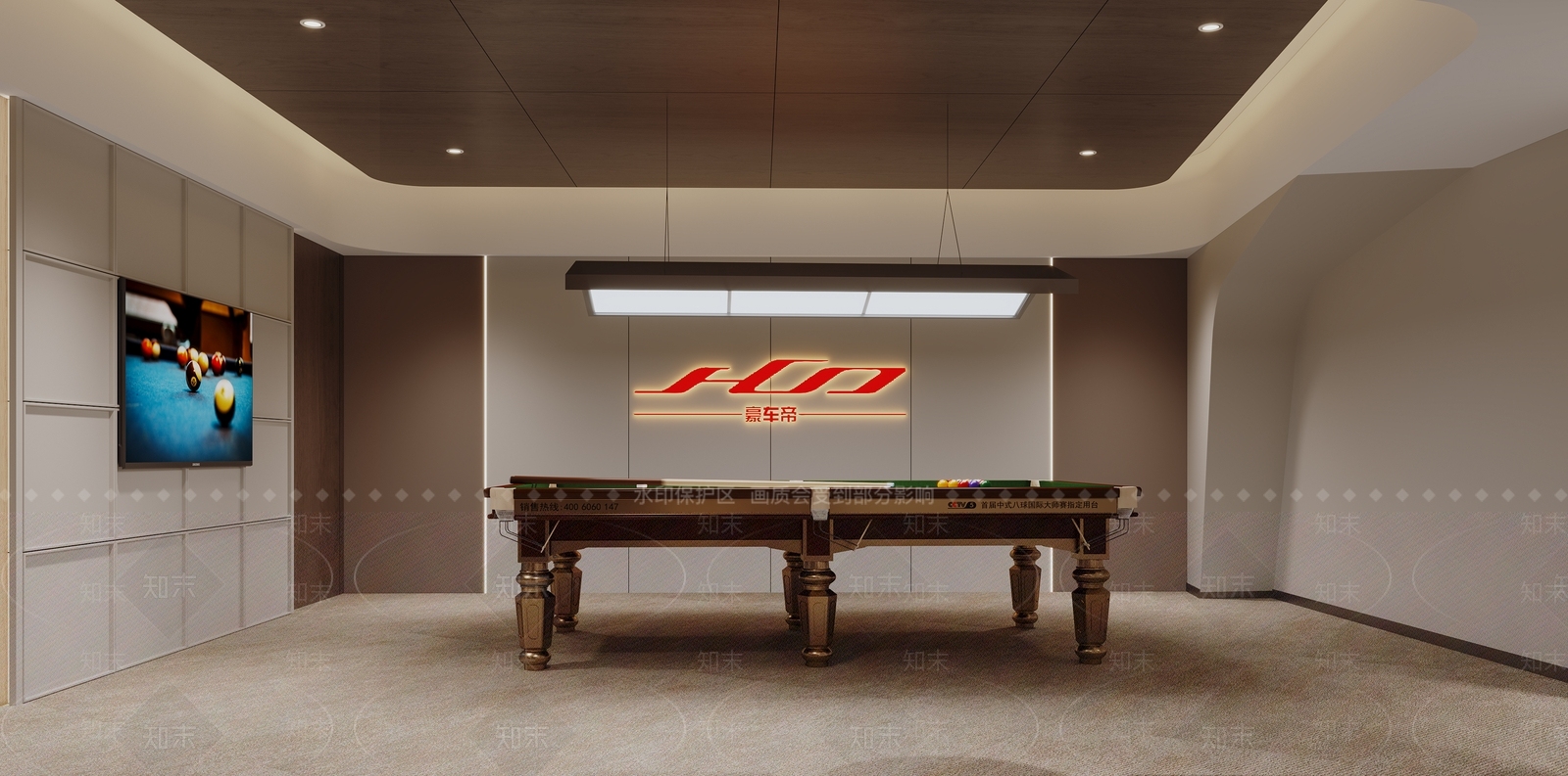 现代简约台球室3D模型下载【ID:1228445467】