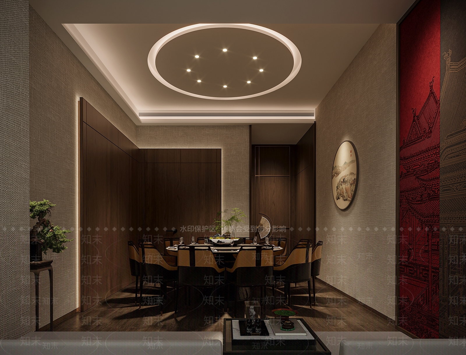新中式包厢3D模型下载【ID:1228446303】