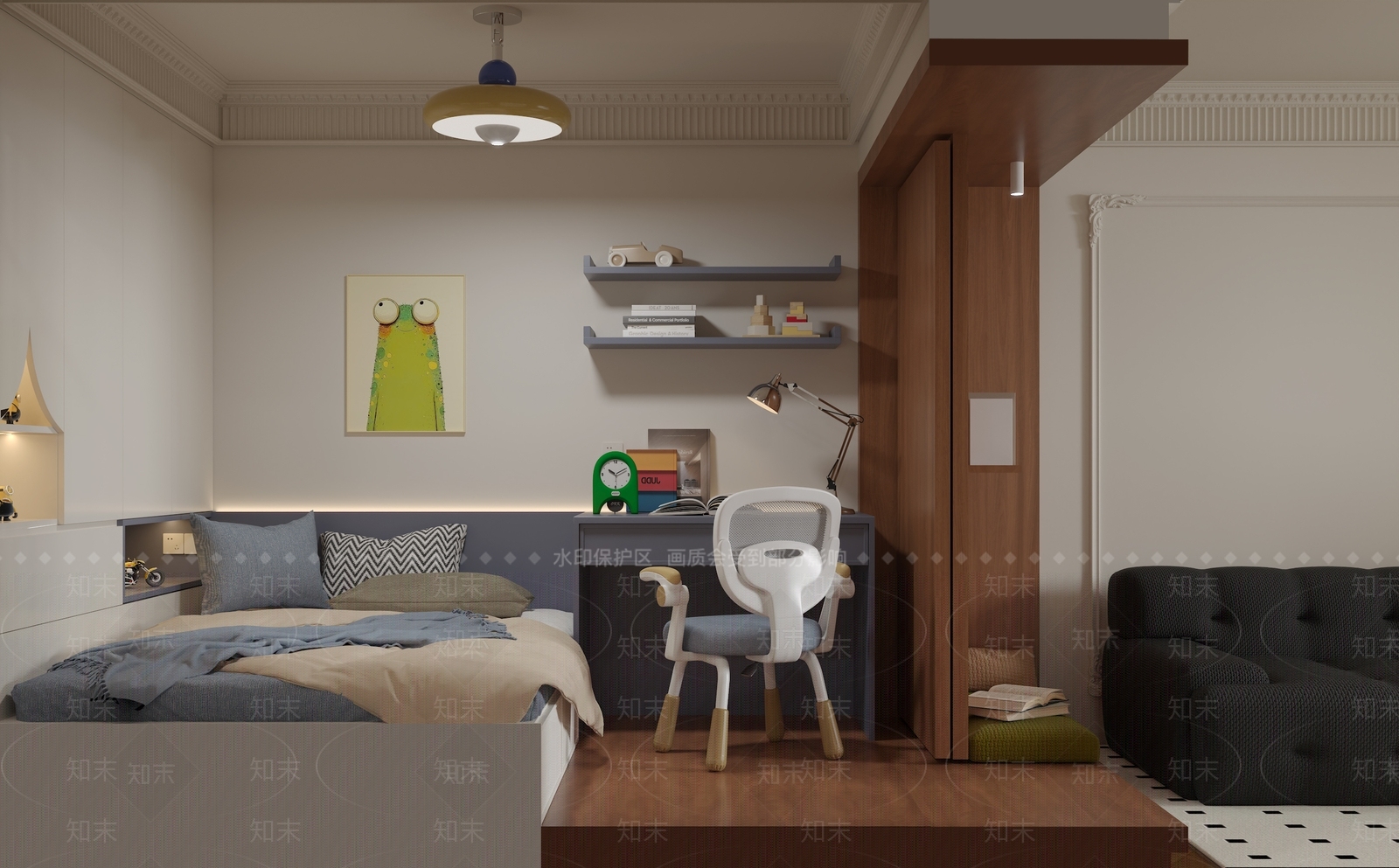 中古风男孩房3D模型下载【ID:1228447352】