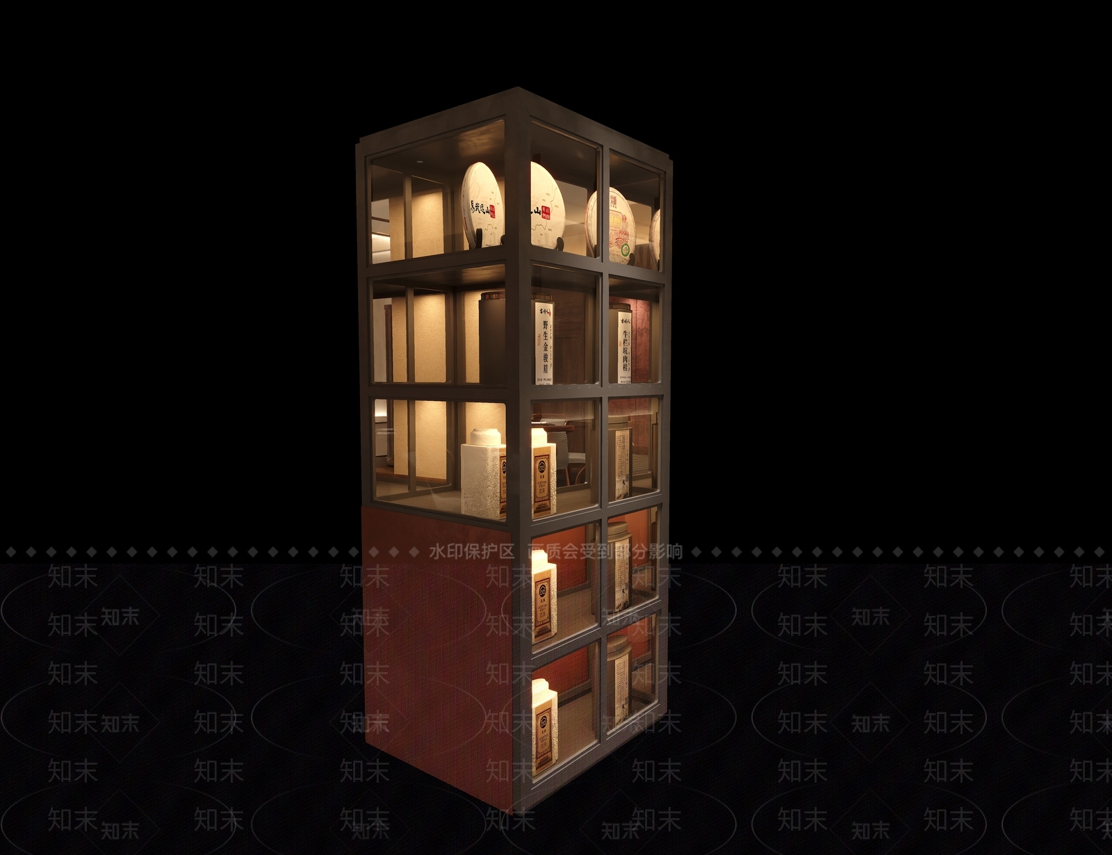 新中式茶柜3D模型下载【ID:1228450914】