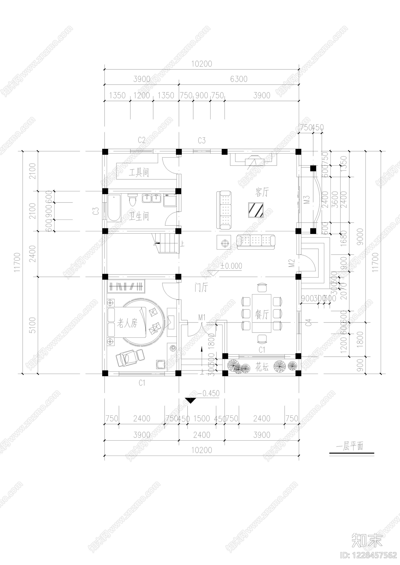 别墅建筑cad施工图下载【ID:1228457562】