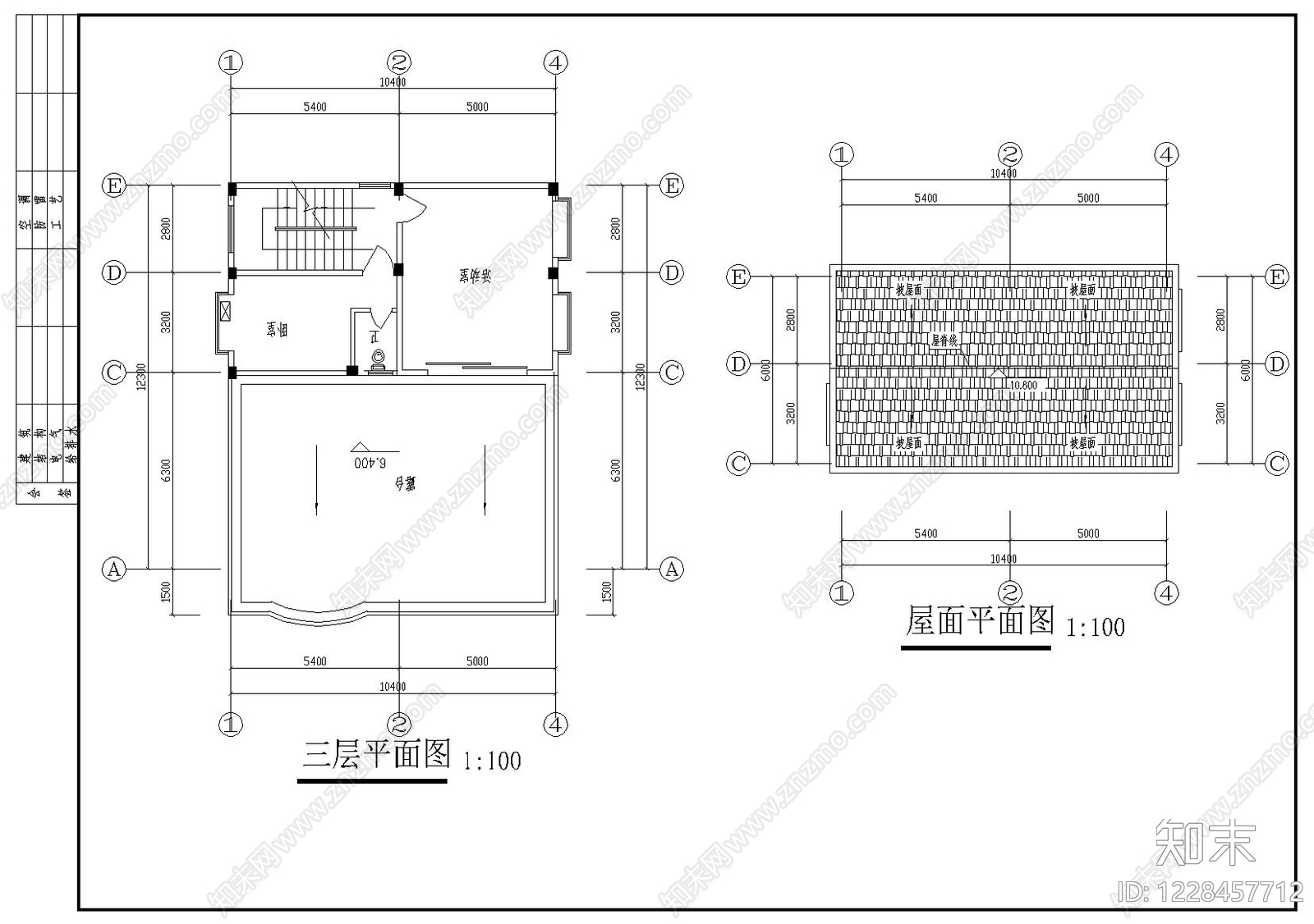 别墅建筑cad施工图下载【ID:1228457712】