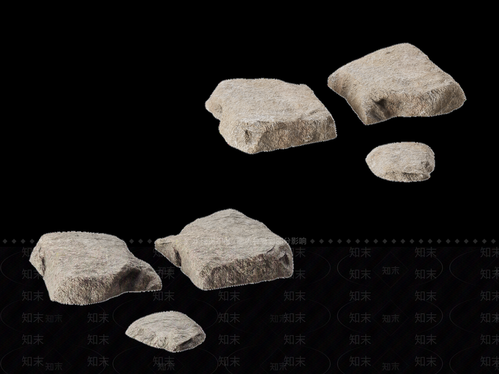 侘寂石头3D模型下载【ID:1228458678】