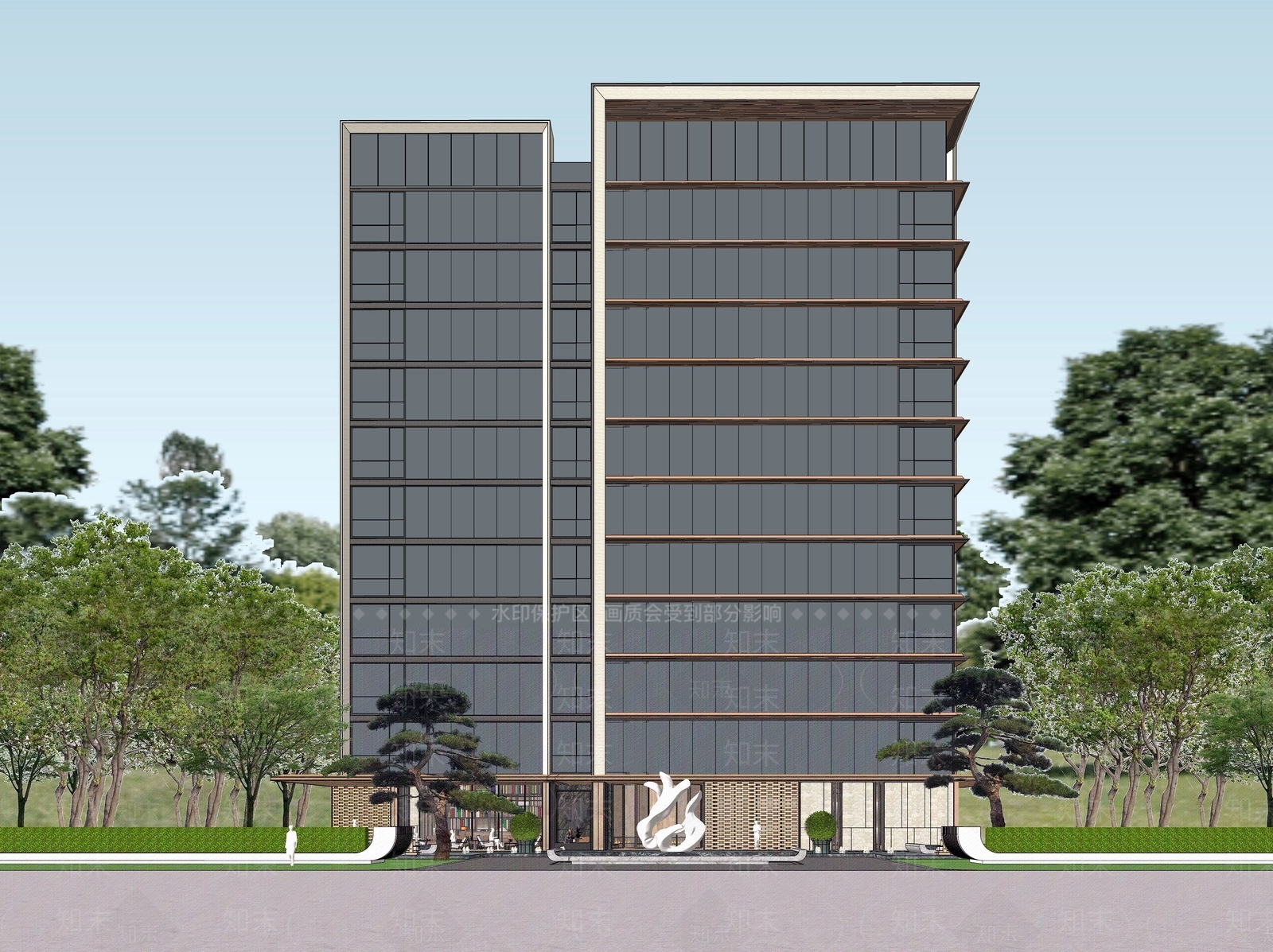 现代小高层住宅楼SU模型下载【ID:1228464347】