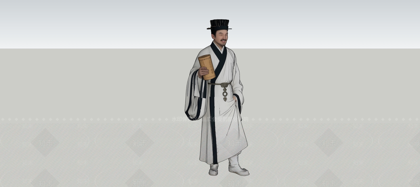 中式虚拟人物SU模型下载【ID:1228489478】