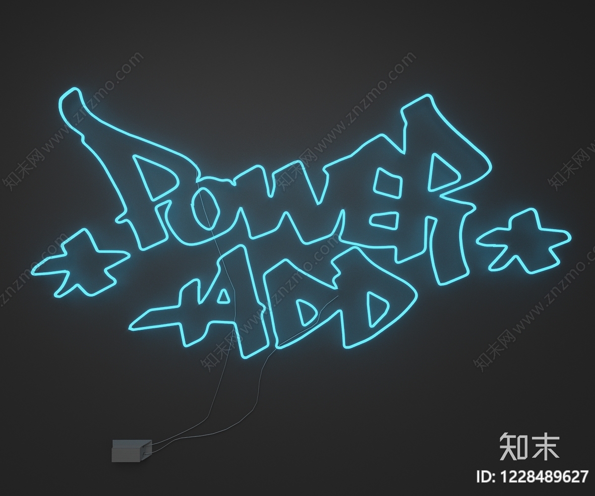 赛博朋克风霓虹灯3D模型下载【ID:1228489627】