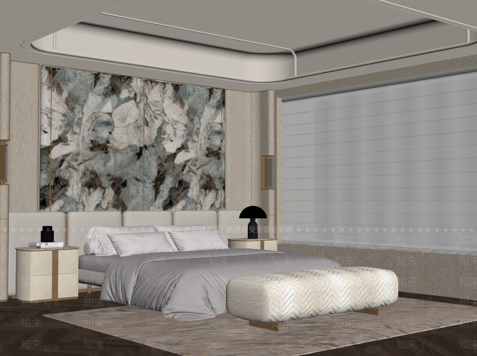 轻奢主卧SU模型下载【ID:1228494666】
