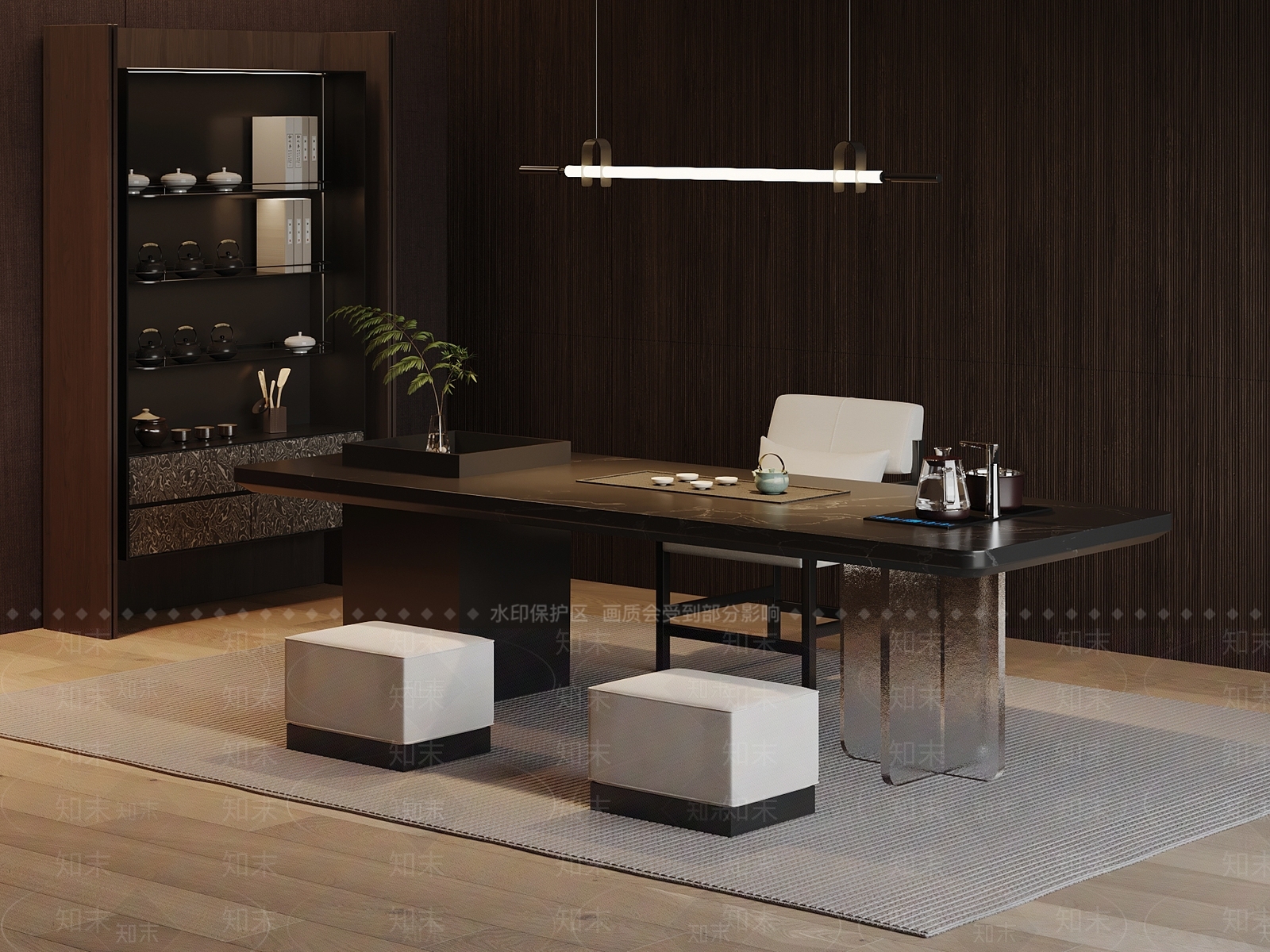 新中式茶室3D模型下载【ID:1228495689】